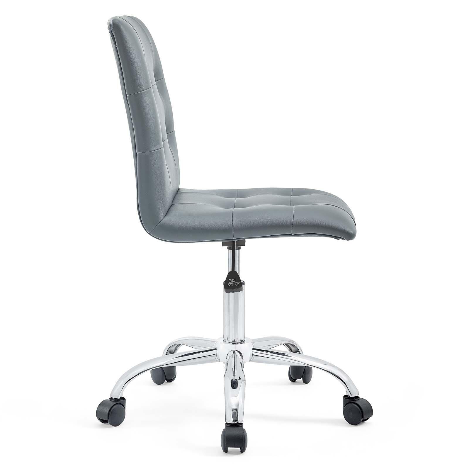 Modway Prim Armless Mid Back Office Chair, Gray, large