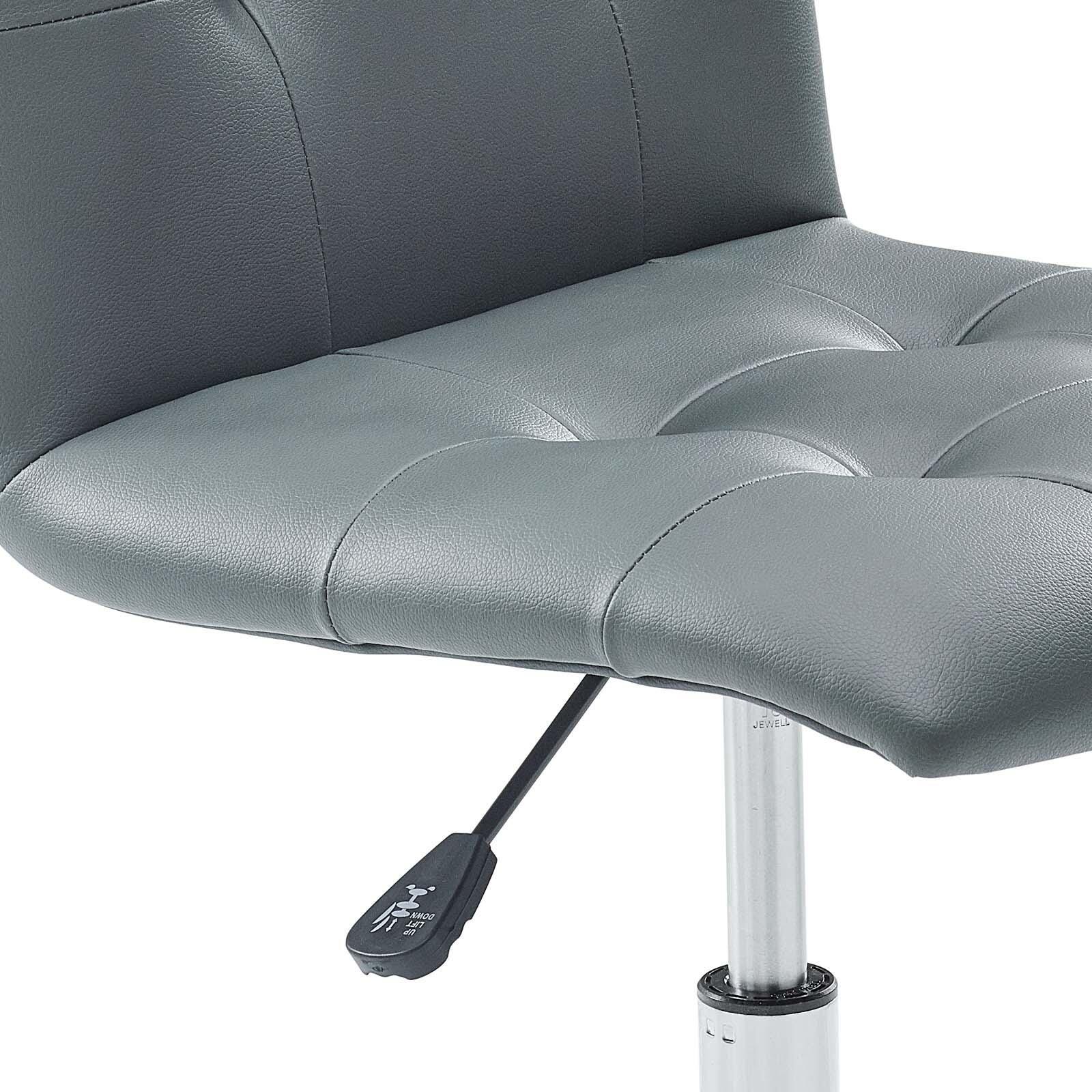 Modway Prim Armless Mid Back Office Chair, Gray, large