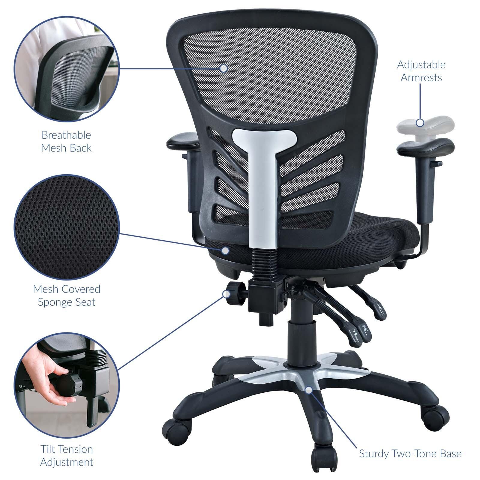 Modway Articulate Mesh Office Chair, Black, large