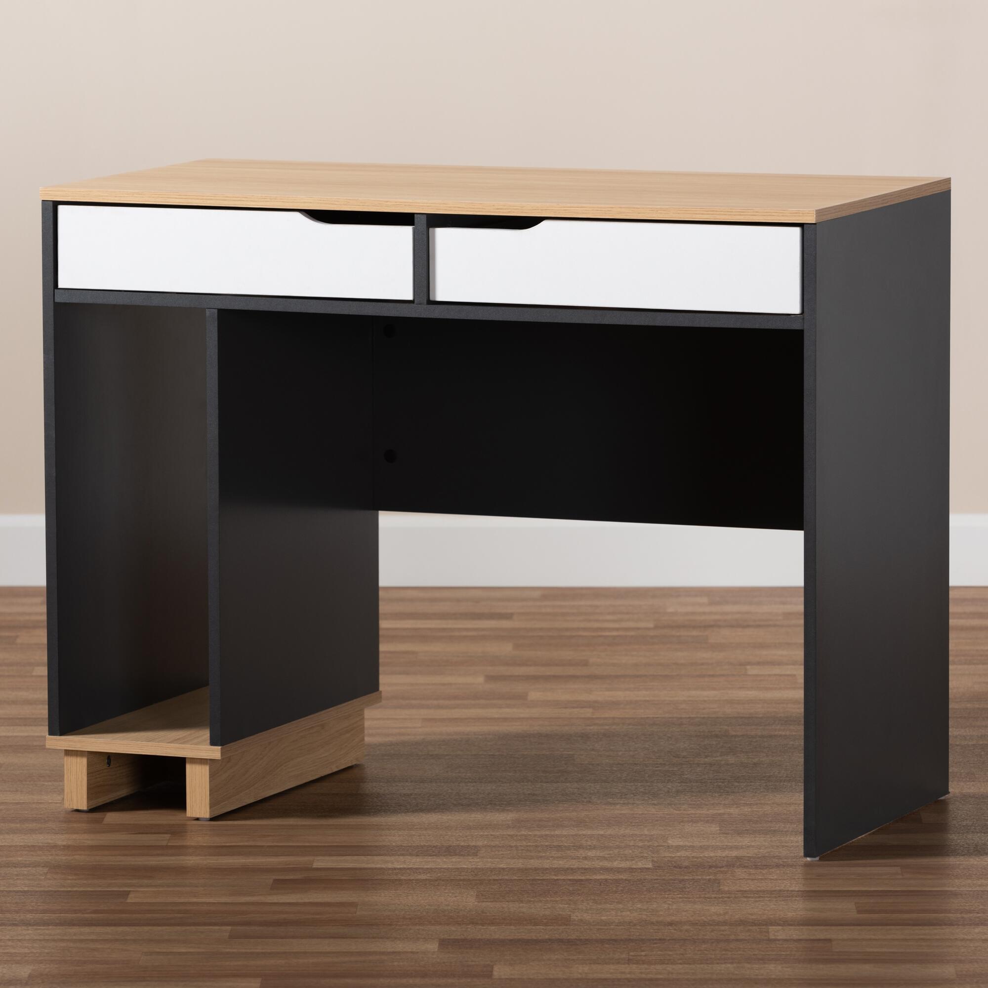 Baxton Studio Reed 2-Drawer Multicolor Computer Desk, , large