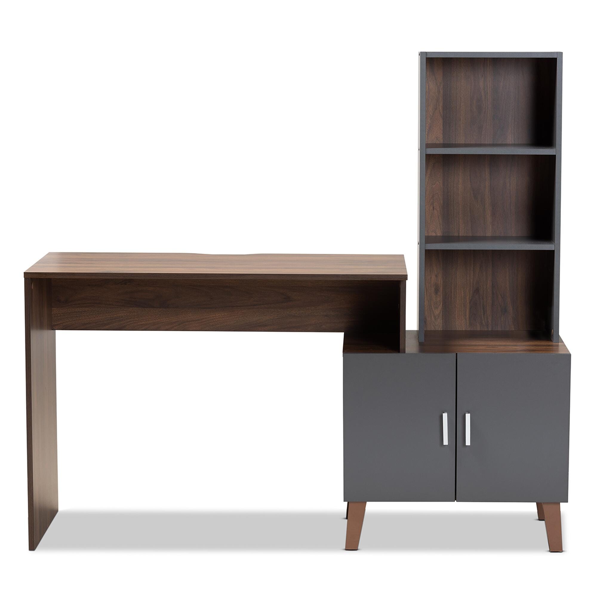 Boxton Studio Jaeger Two-Tone Desk with Shelves, , large
