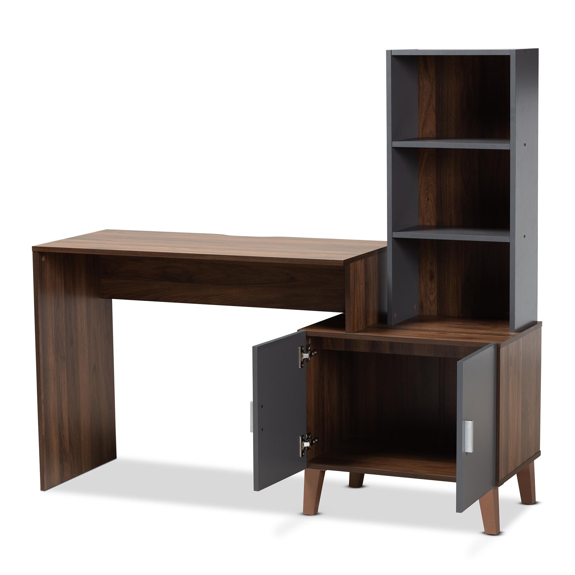 Boxton Studio Jaeger Two-Tone Desk with Shelves, , large