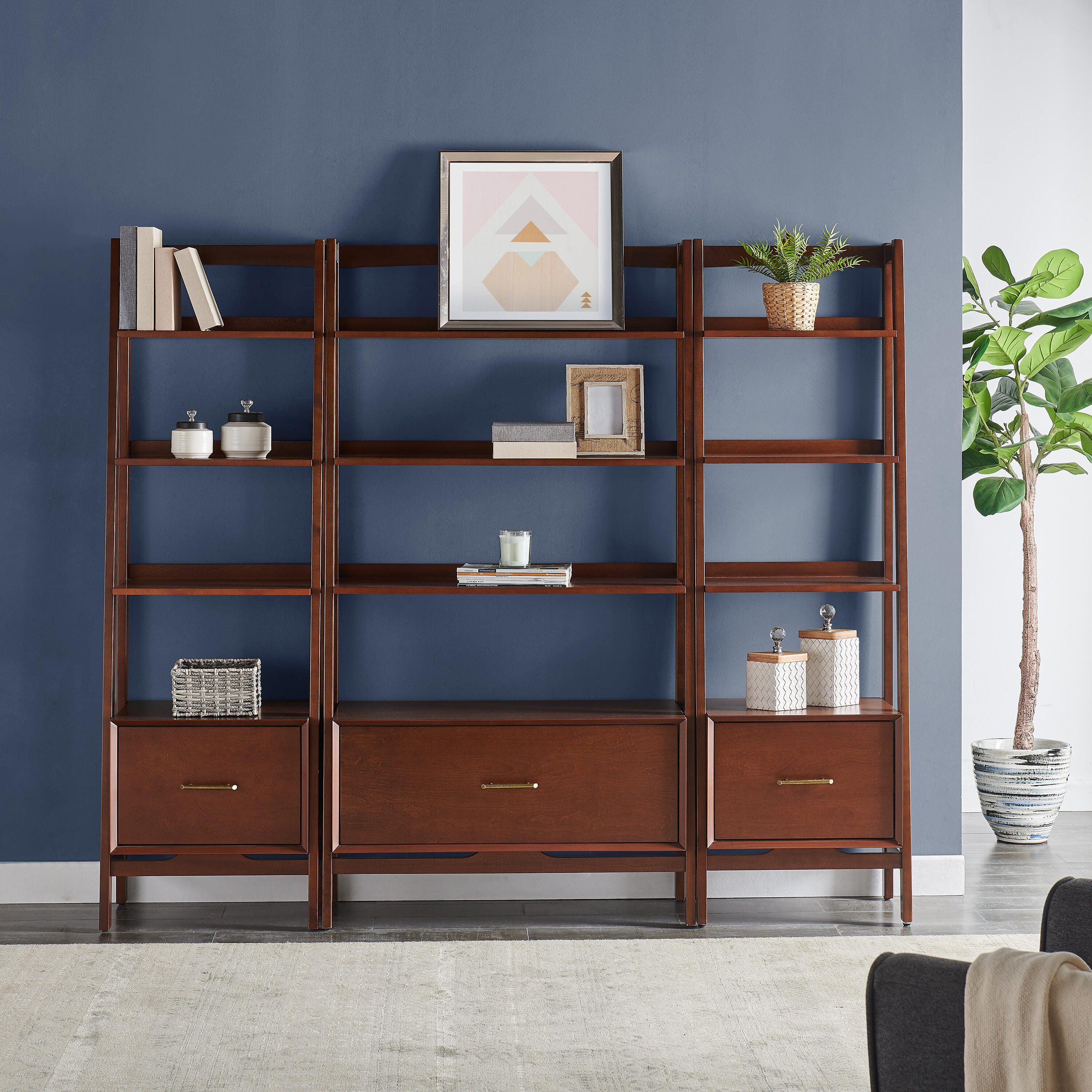 Landon 3Pc Etagere Set, Mahogany, large