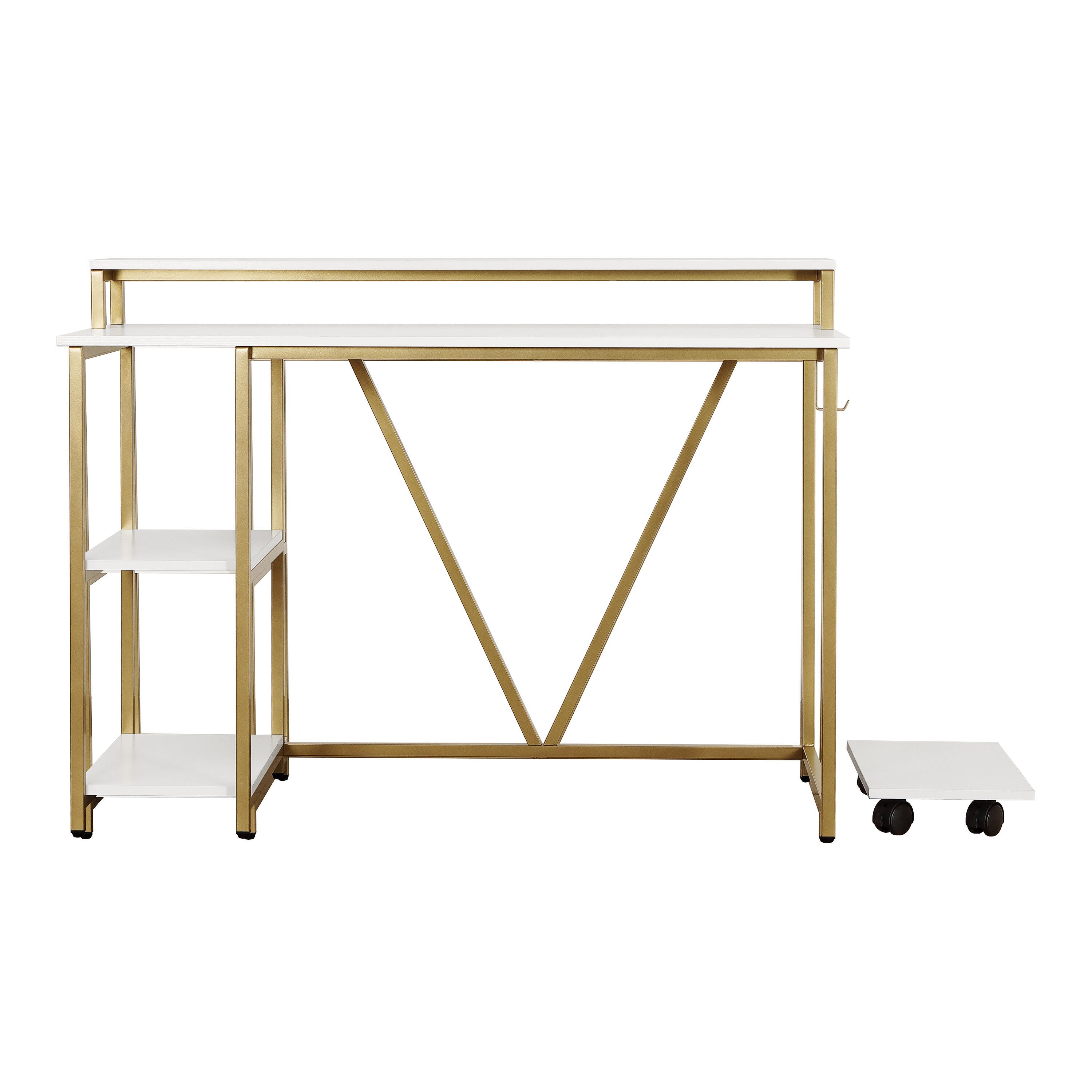 Techni Mobili Industrial Writing Desk, Gold, , large