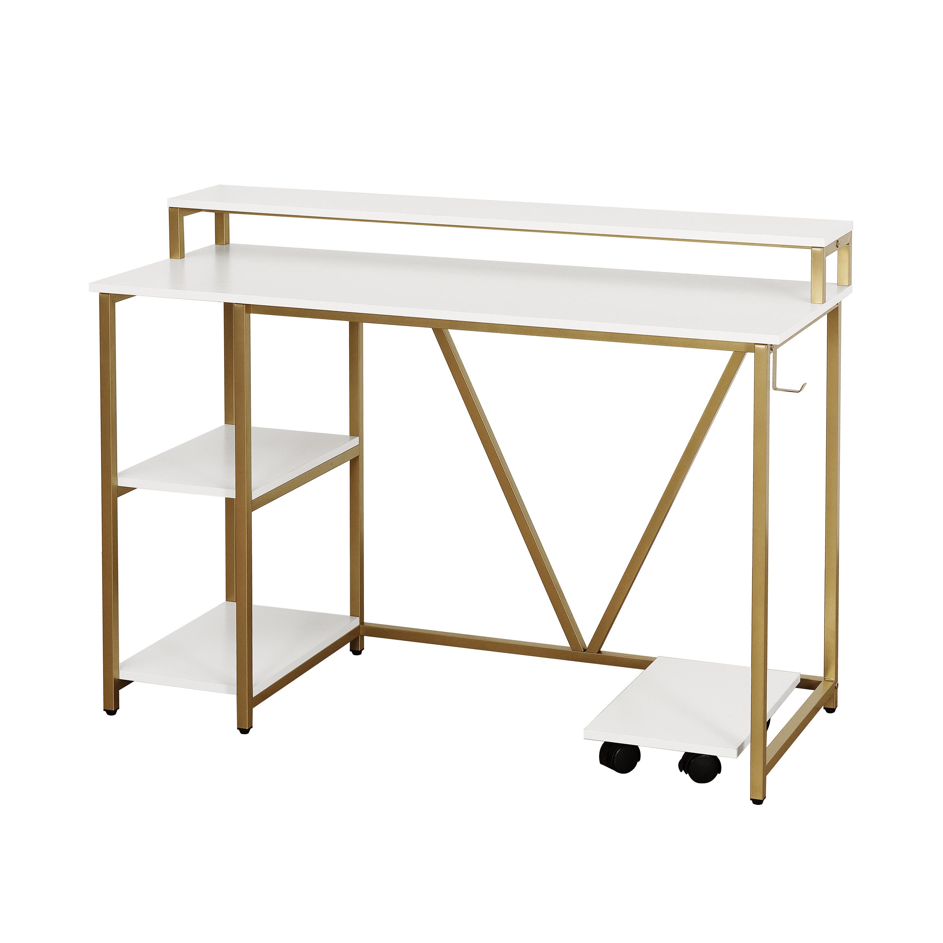 Techni Mobili Industrial Writing Desk, Gold, , large