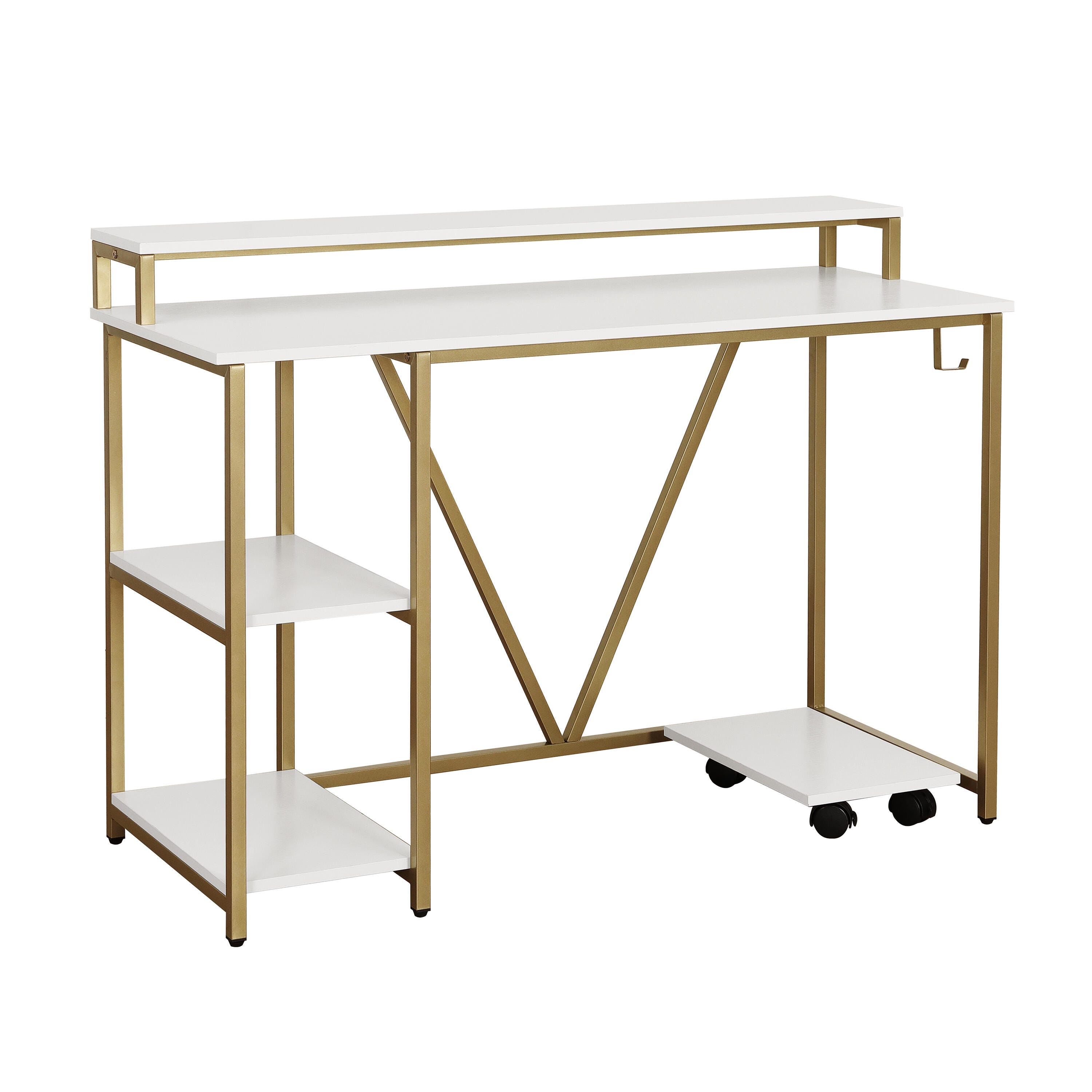 Techni Mobili Industrial Writing Desk, Gold, , large