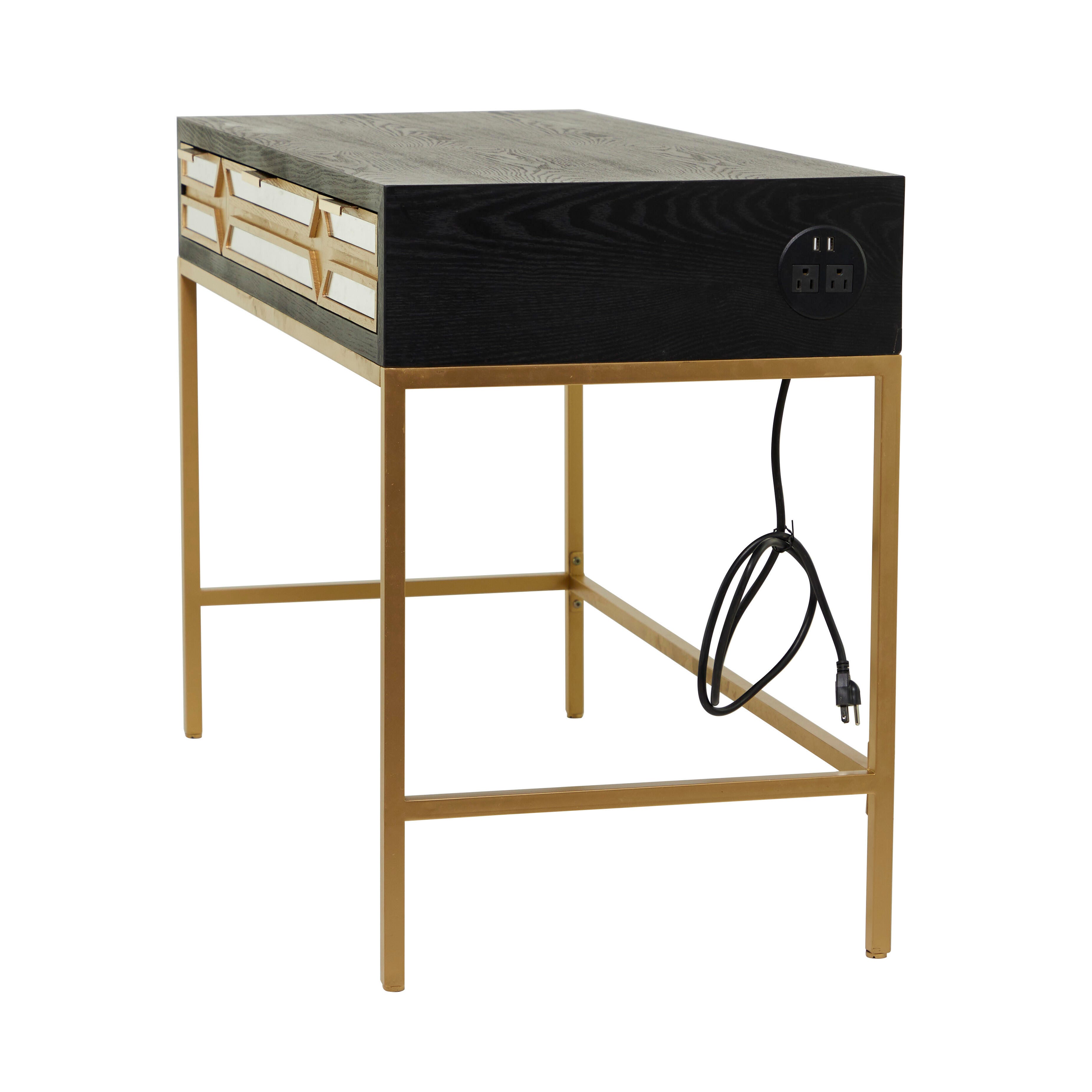 Bayberry Lane 46" Home Office Desk, Black, large