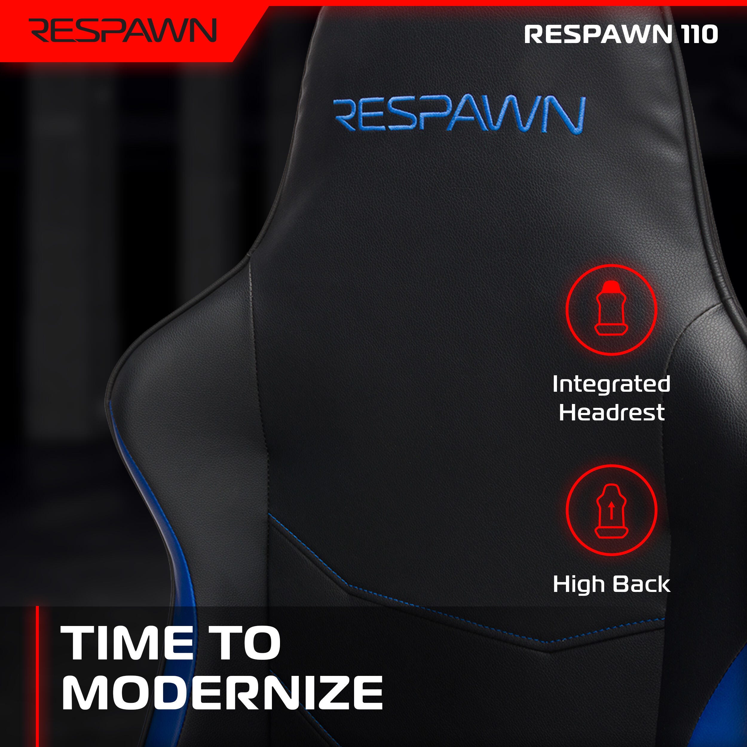 RESPAWN 110 Ergonomic Gaming Chair, Blue, large