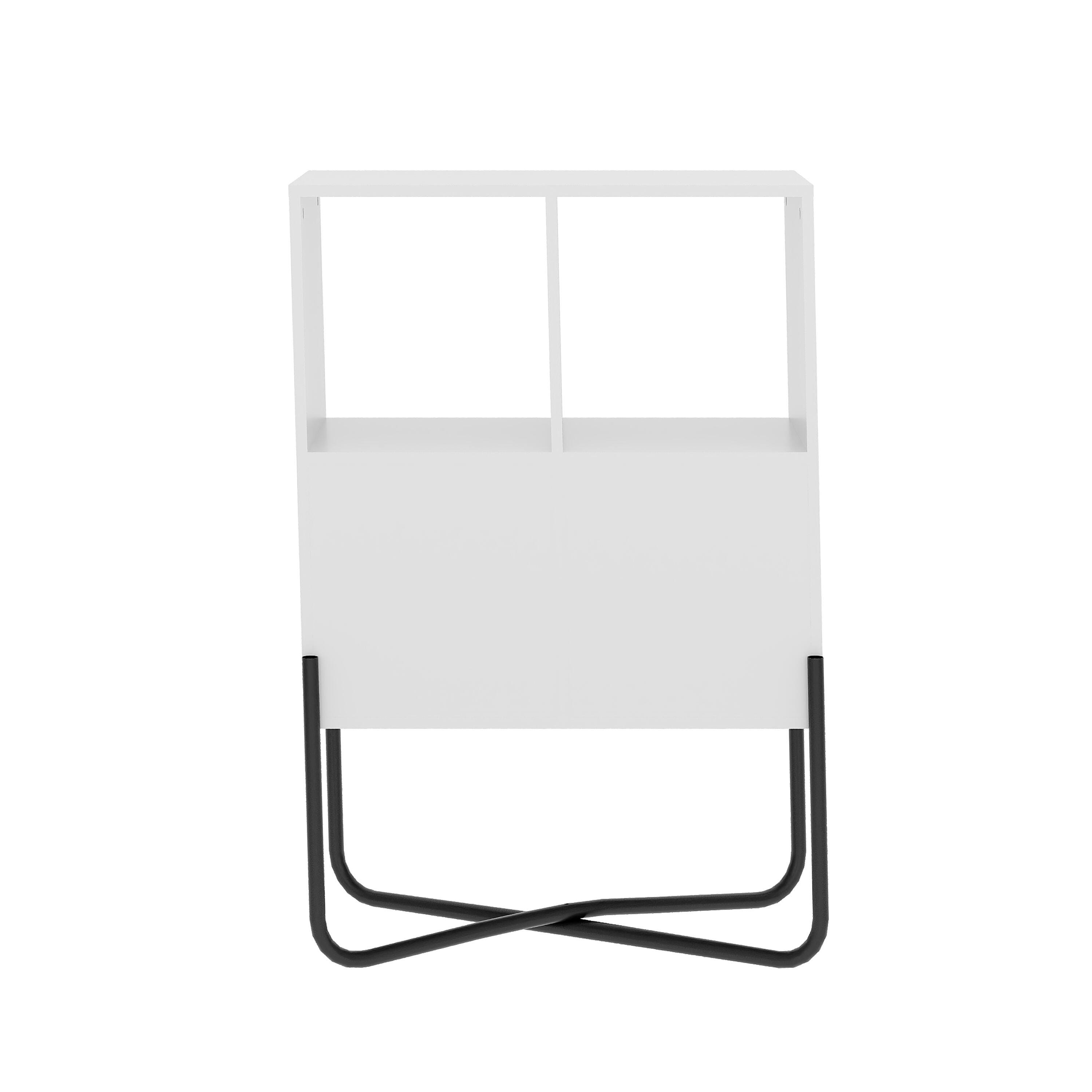 Techni Mobili Geometric Bookcase, White, large