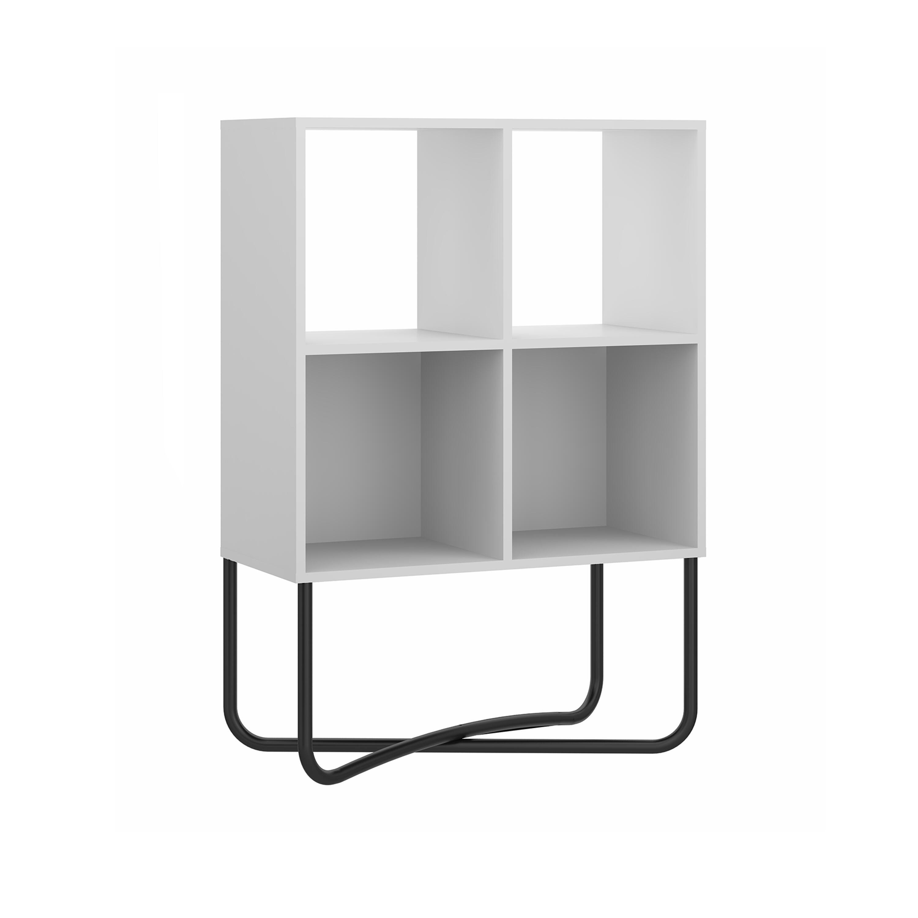 Techni Mobili Geometric Bookcase, White, large