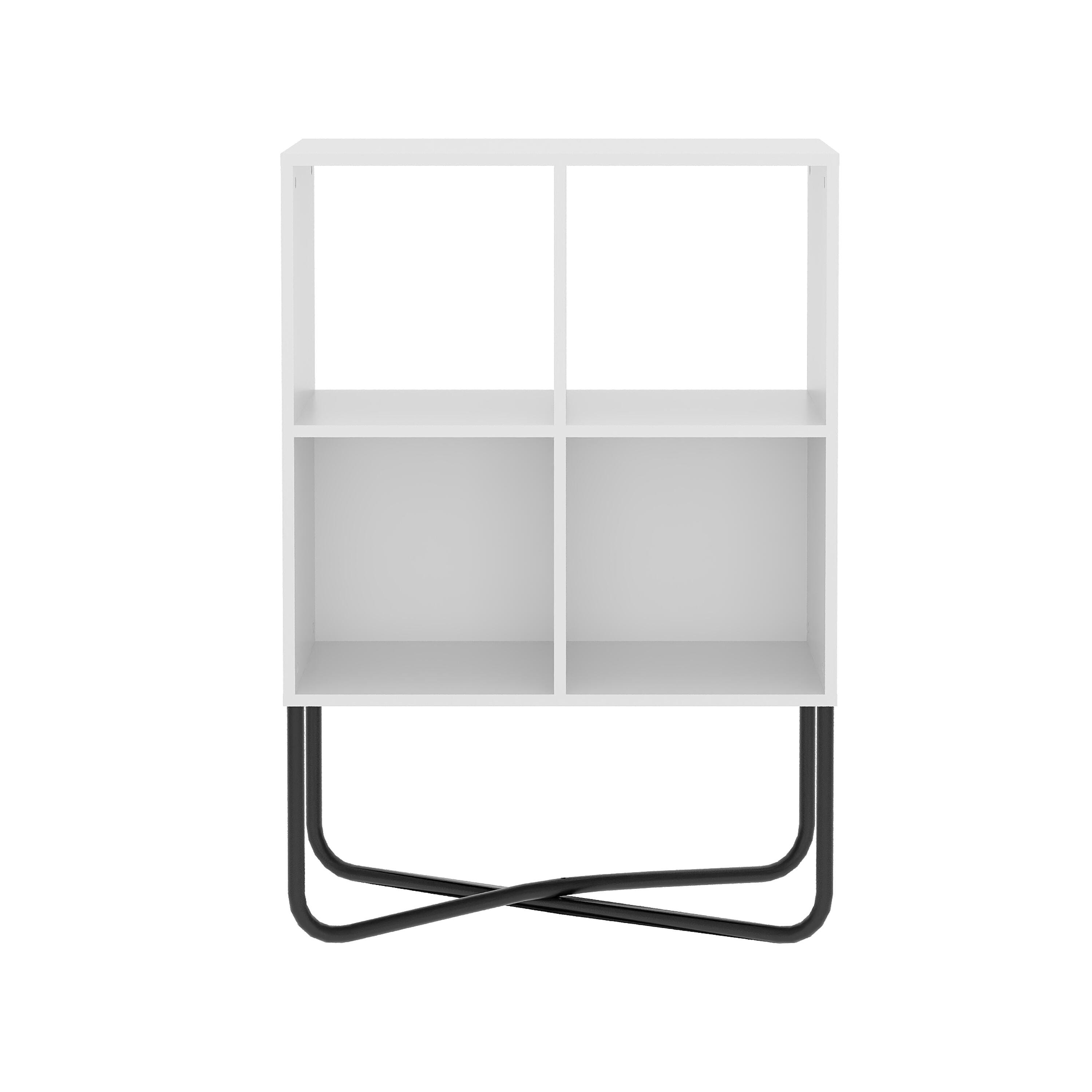 Techni Mobili Geometric Bookcase, White, large