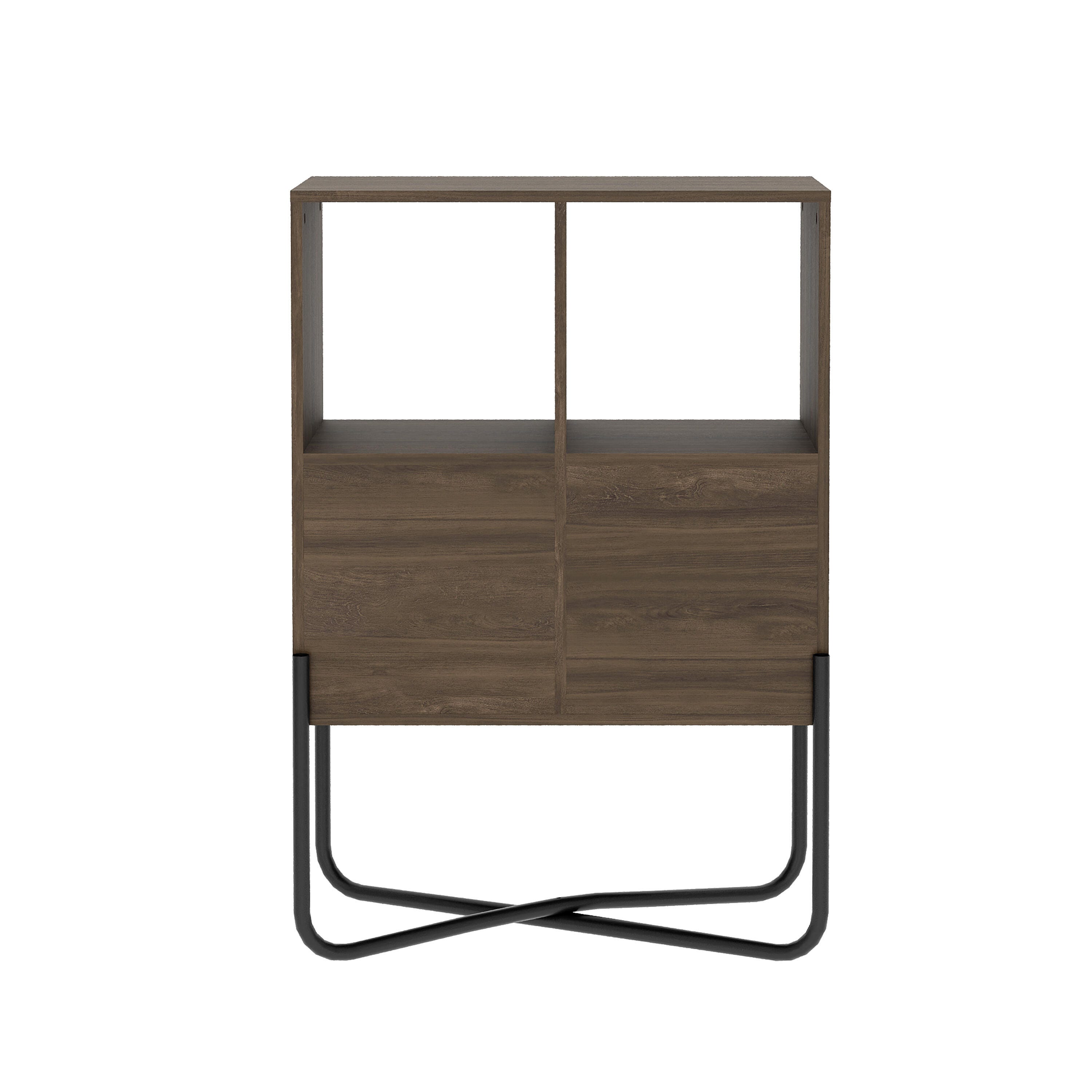 Techni Mobili Geometric Bookcase, Walnut, large