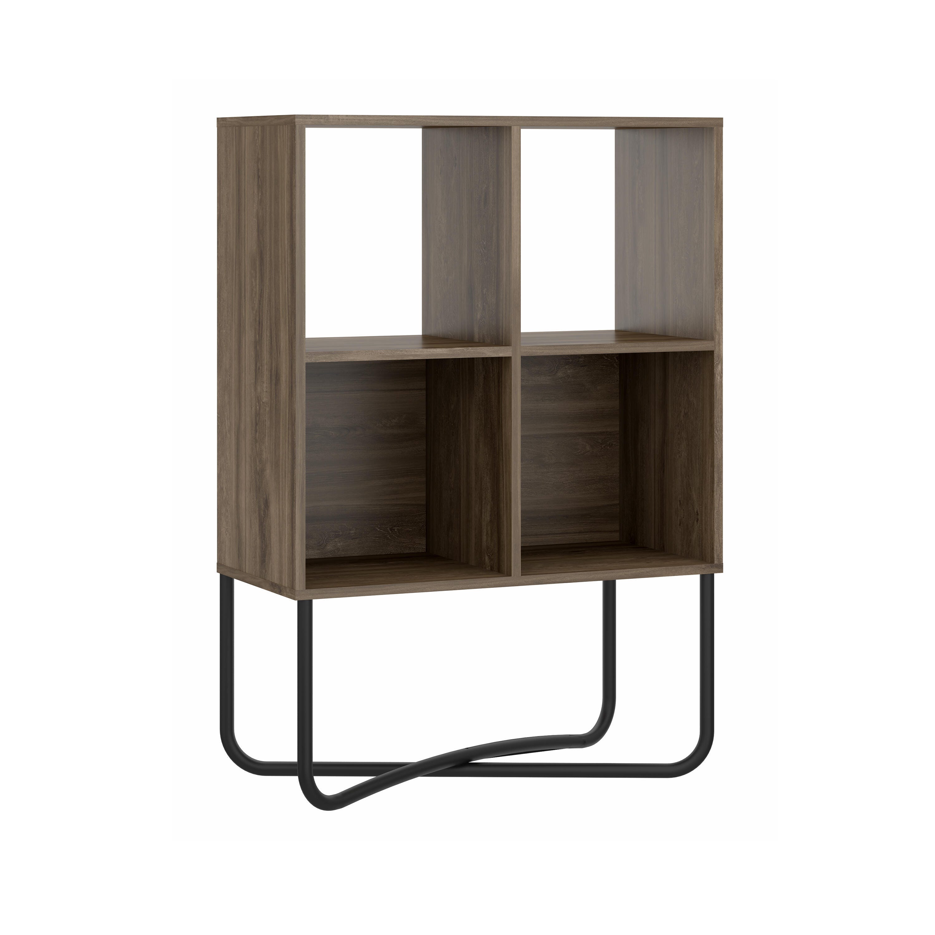 Techni Mobili Geometric Bookcase, Walnut, large