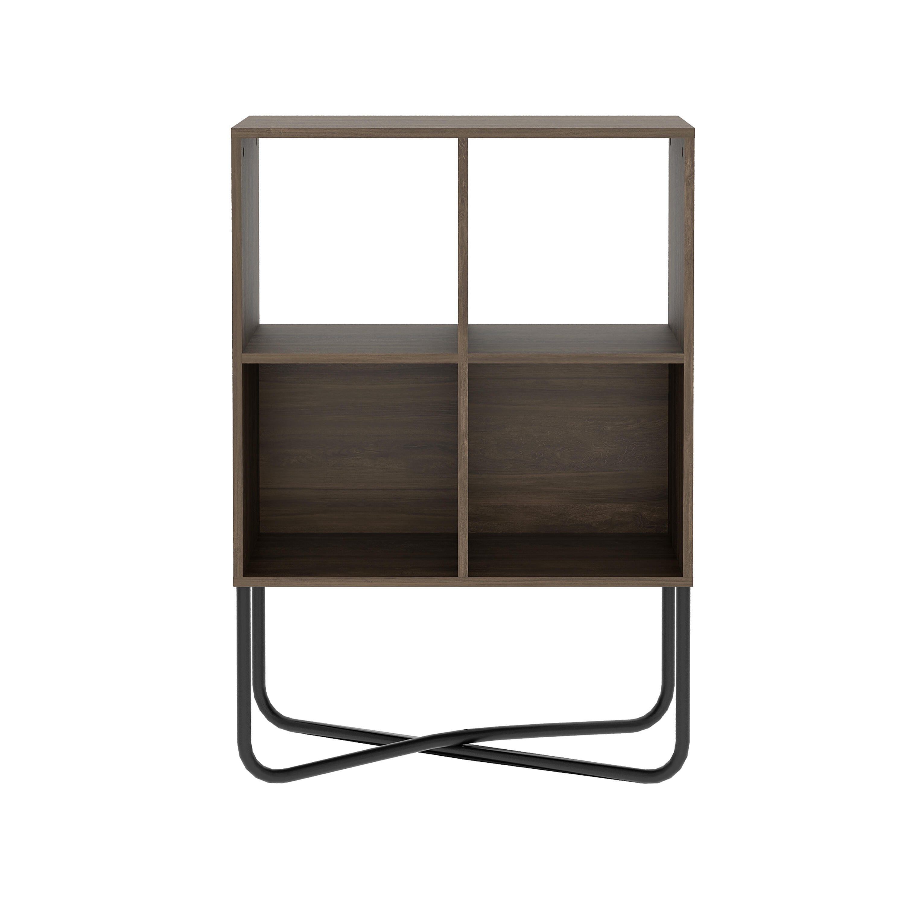 Techni Mobili Geometric Bookcase, Walnut, large