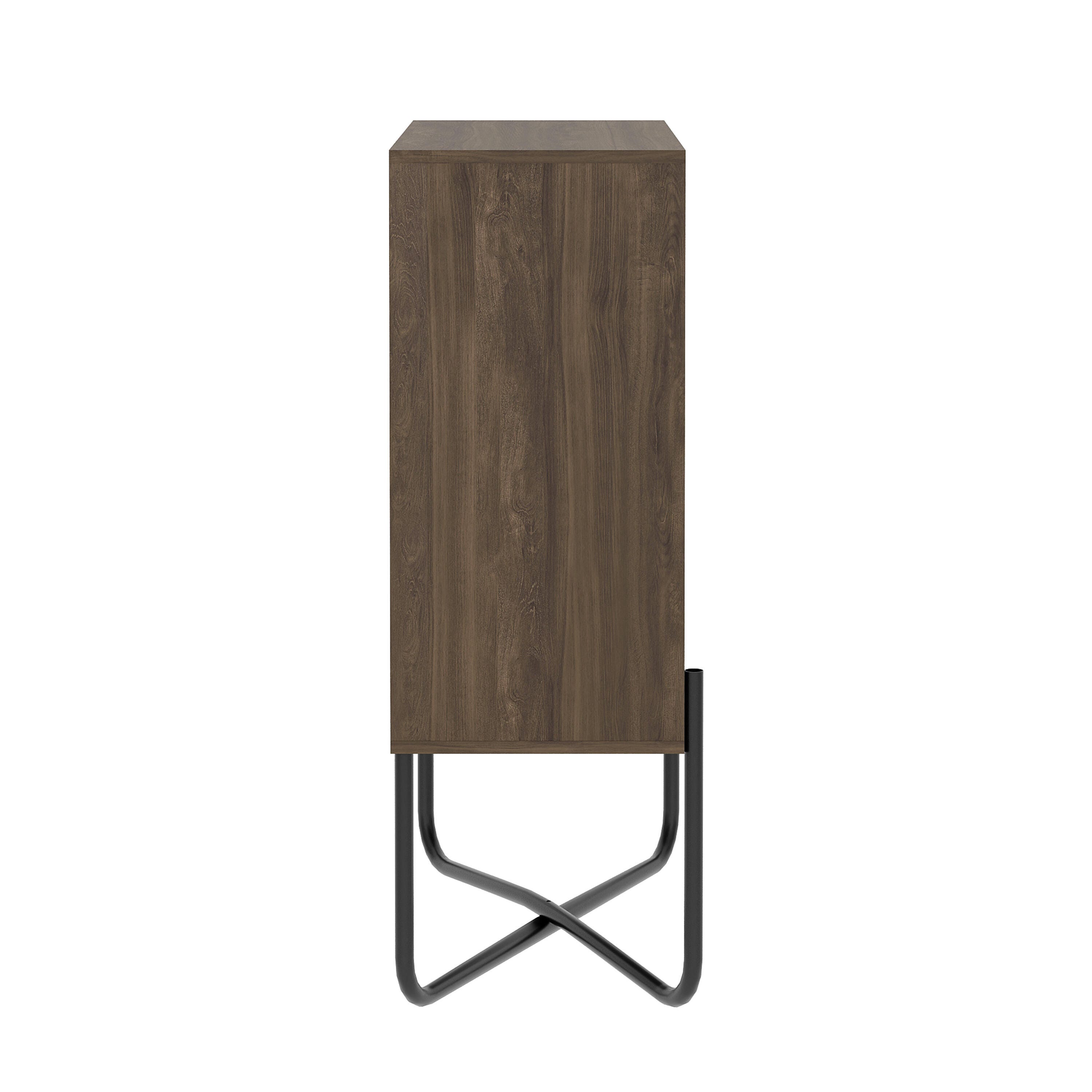 Techni Mobili Geometric Bookcase, Walnut, large