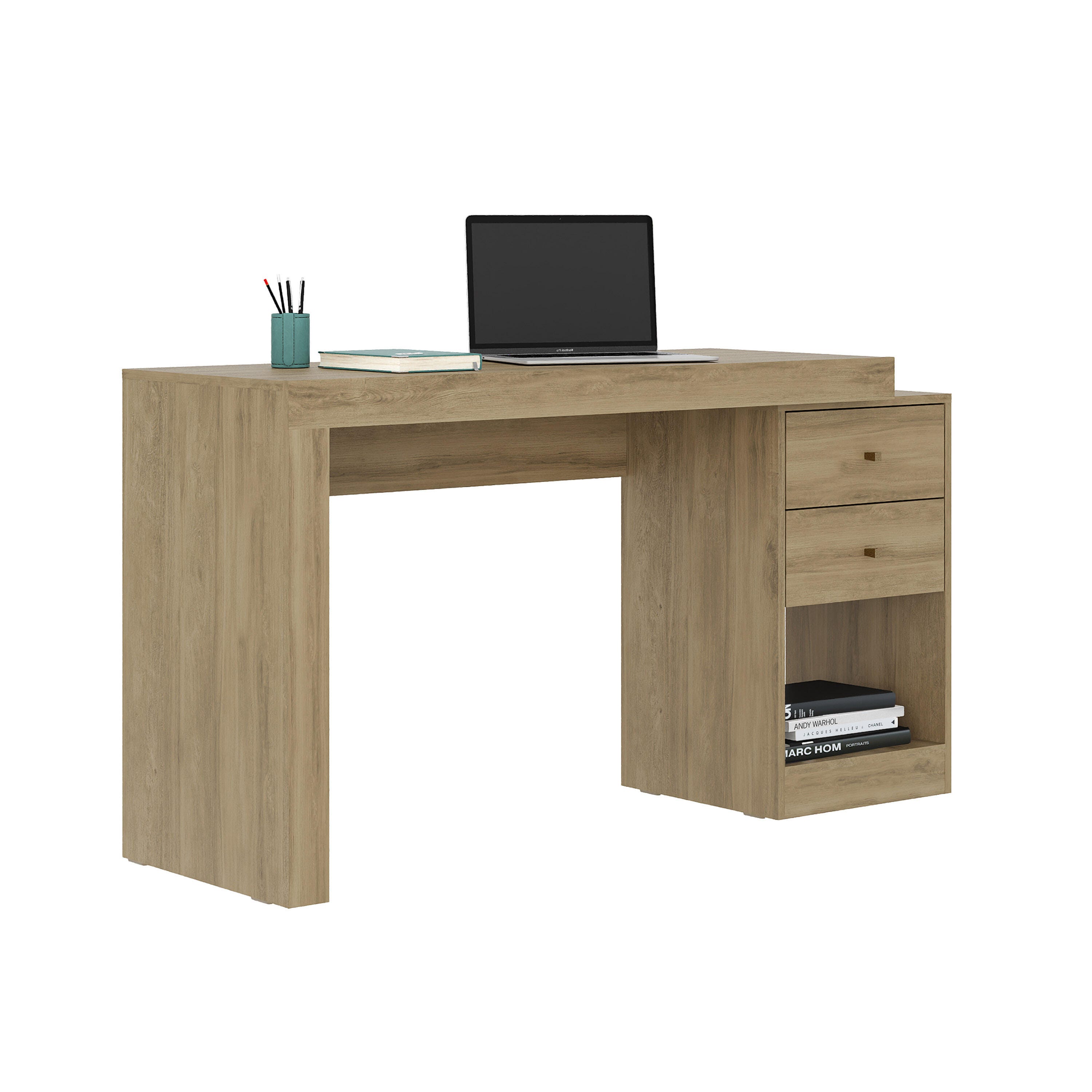 Techni Mobili 47" Expandable Home Office Desk, Pine, large