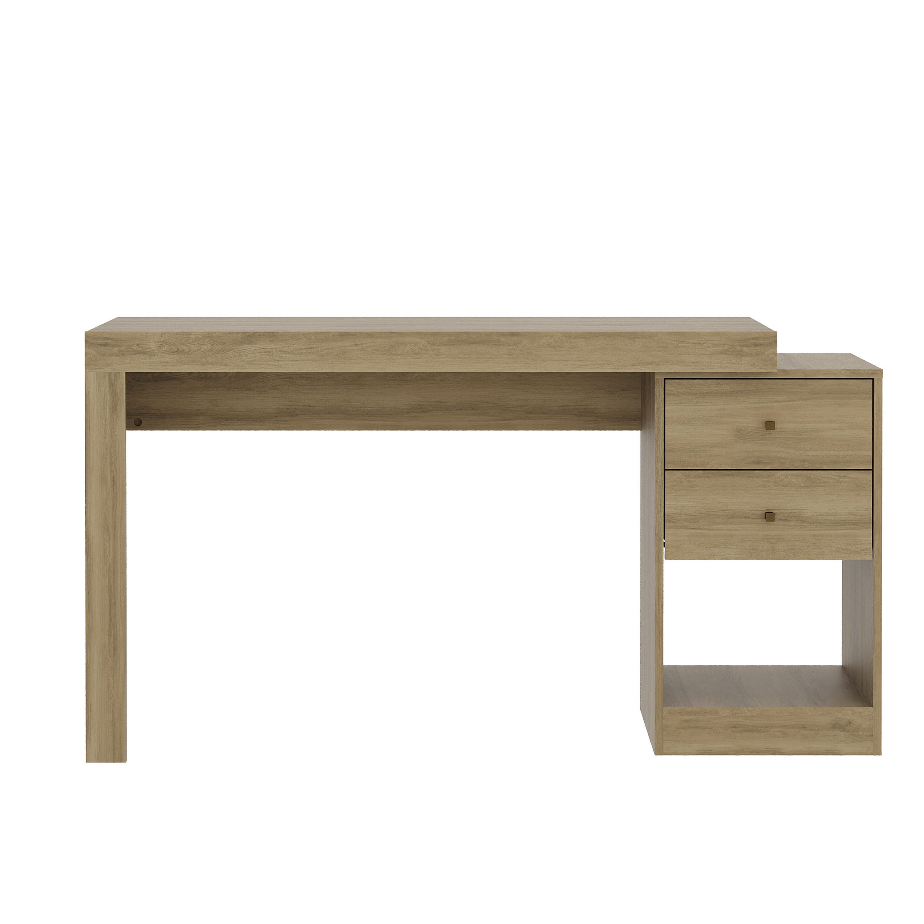 Techni Mobili 47" Expandable Home Office Desk, Pine, large
