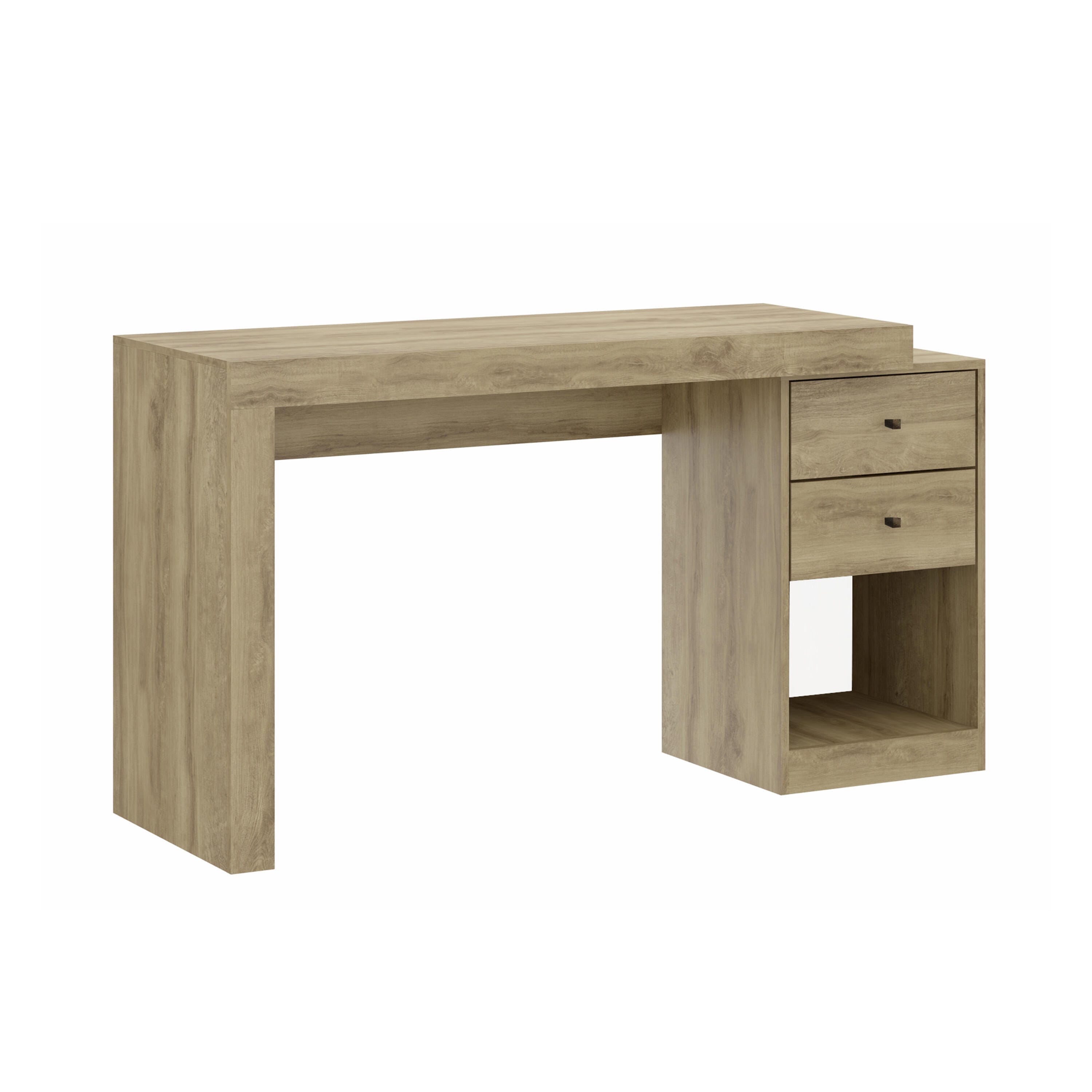 Techni Mobili 47" Expandable Home Office Desk, Pine, large