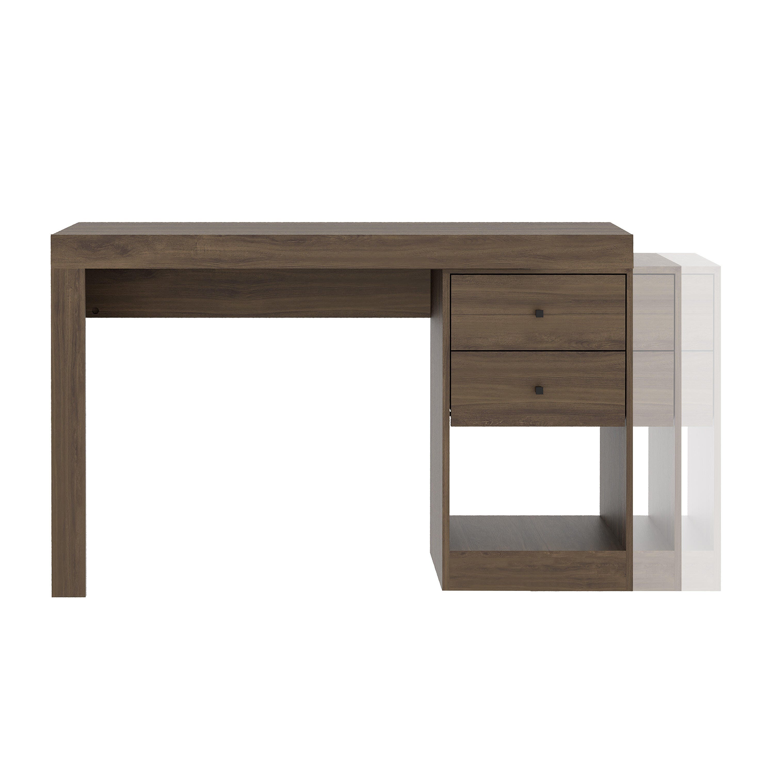Techni Mobili 47" Expandable Home Office Desk, Walnut, large