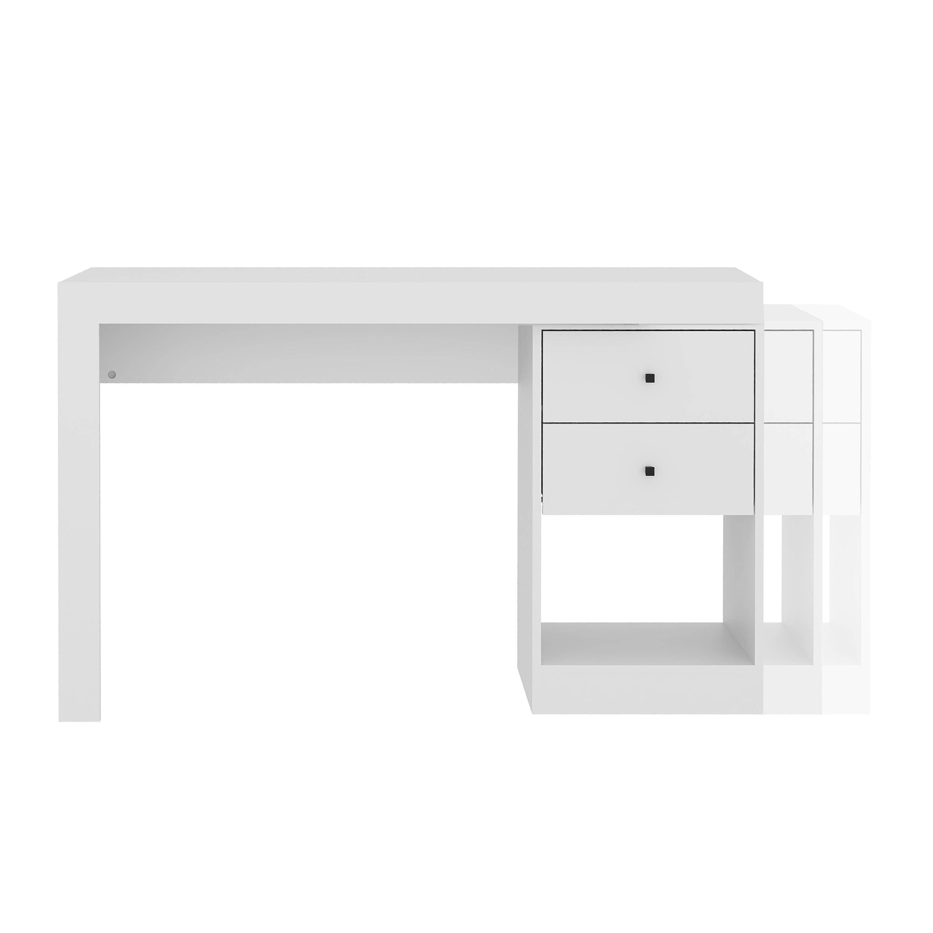 Techni Mobili 47" Expandable Home Office Desk, White, large