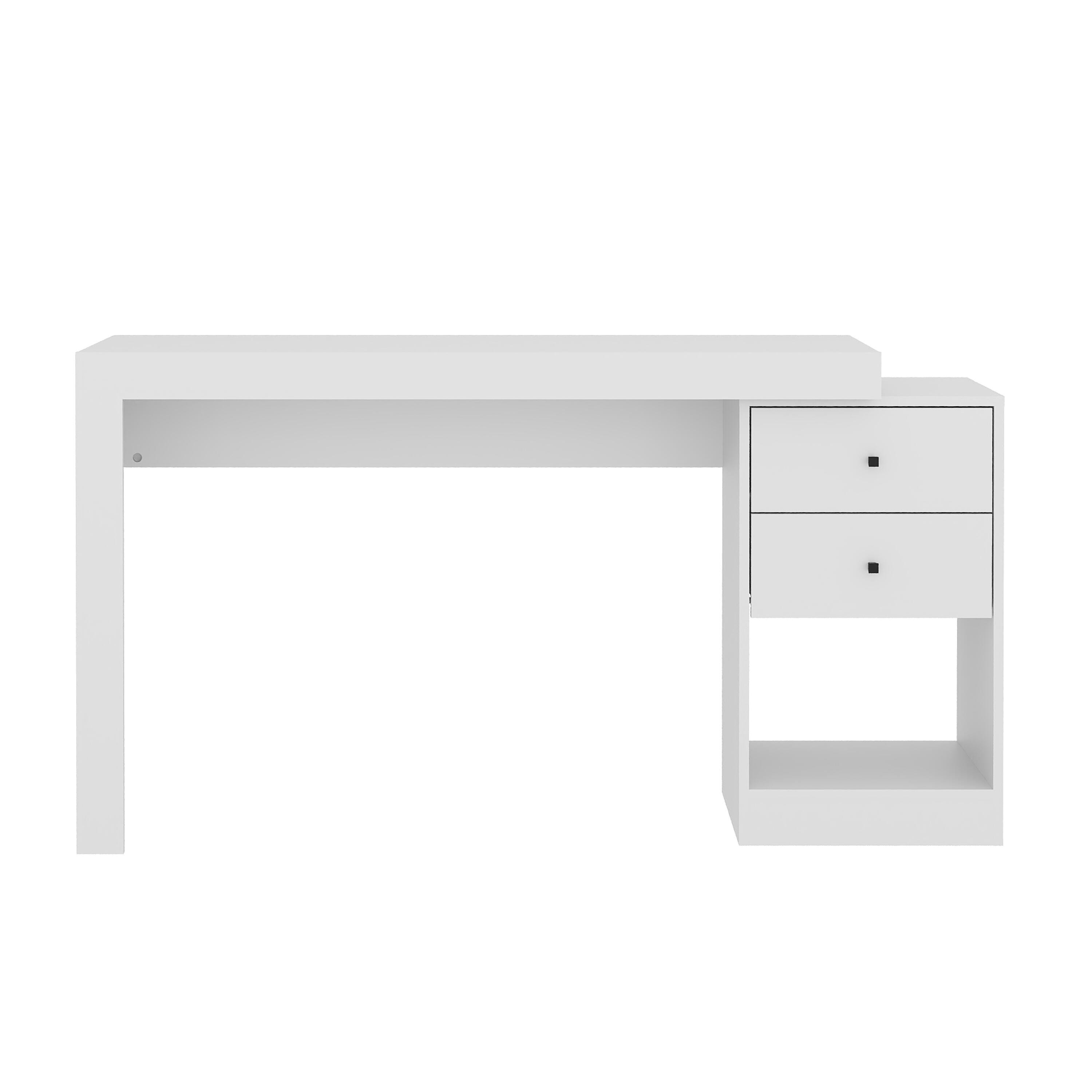 Techni Mobili 47" Expandable Home Office Desk, White, large