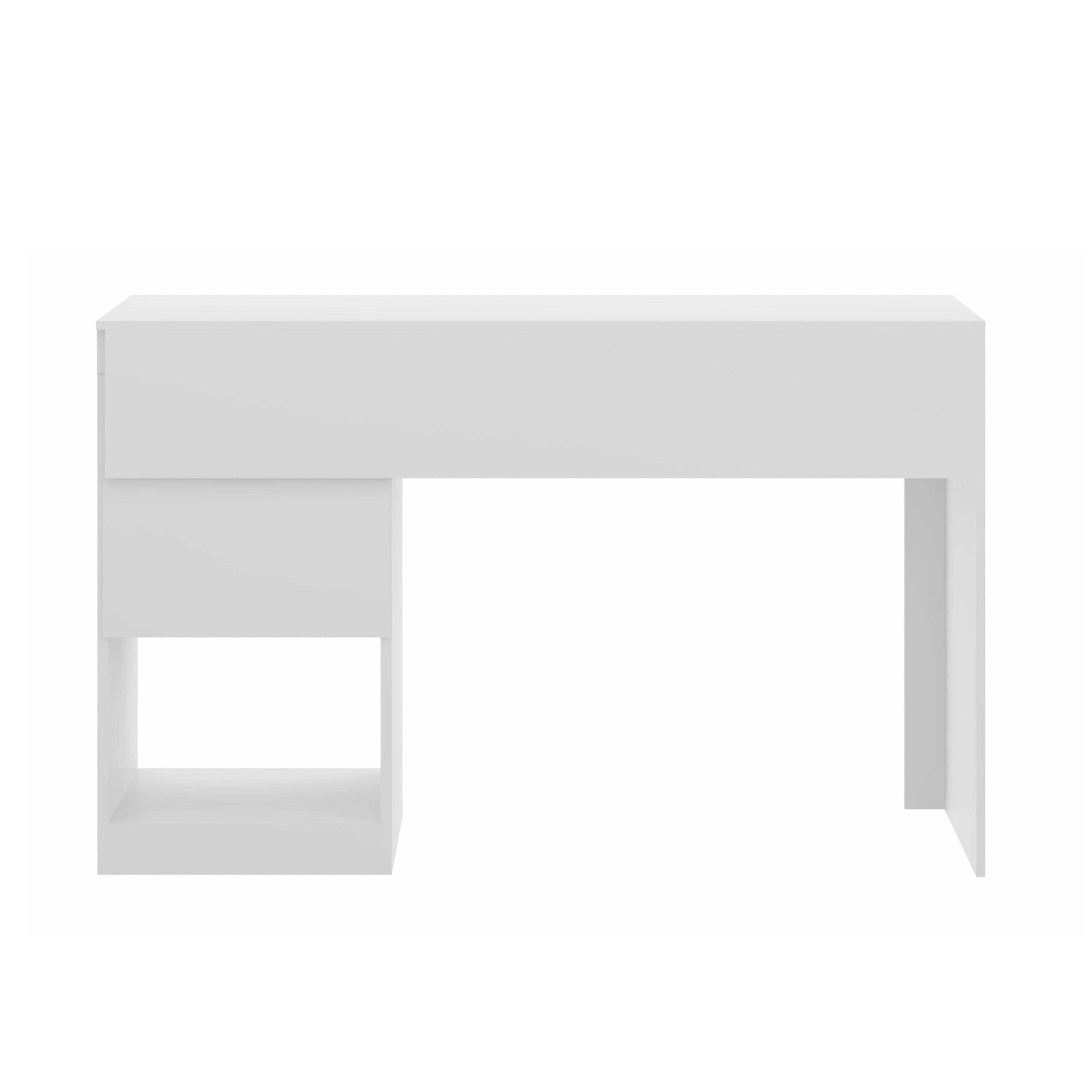 Techni Mobili 47" Expandable Home Office Desk, White, large