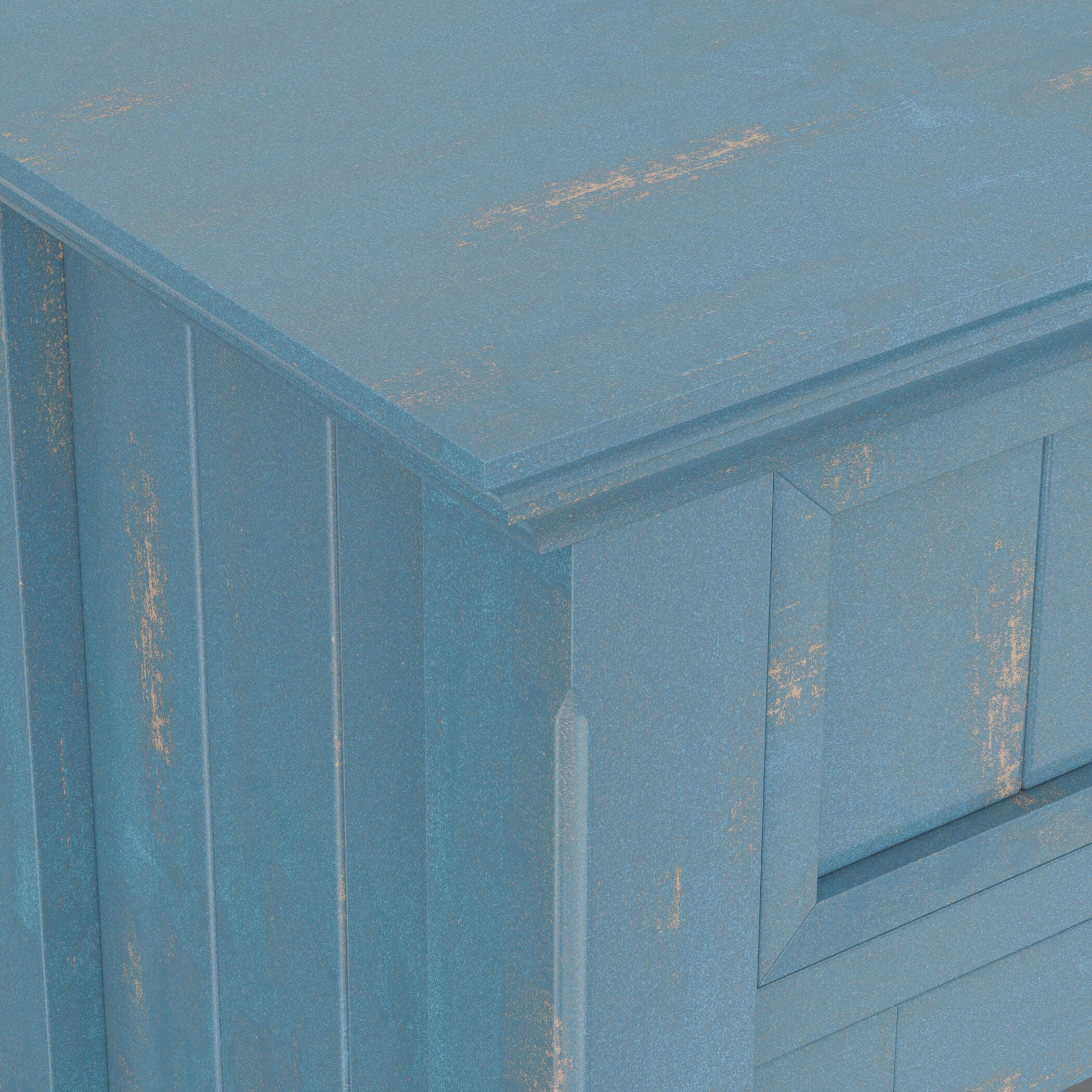 Simpli Home Acadian 36" Accent Cabinet, Distressed Coastal Blue, large