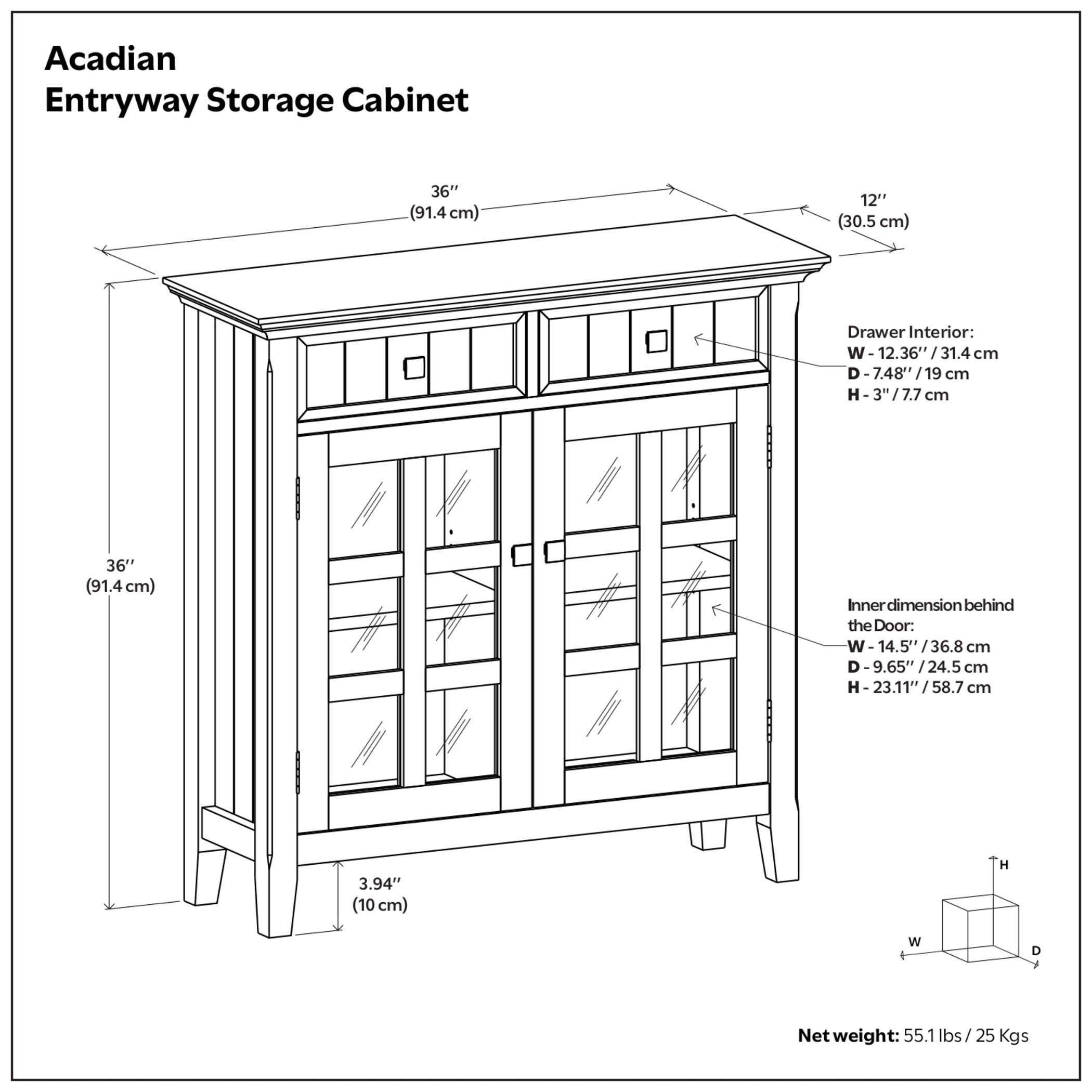 Simpli Home Acadian 36" Accent Cabinet, Distressed Coastal Blue, large