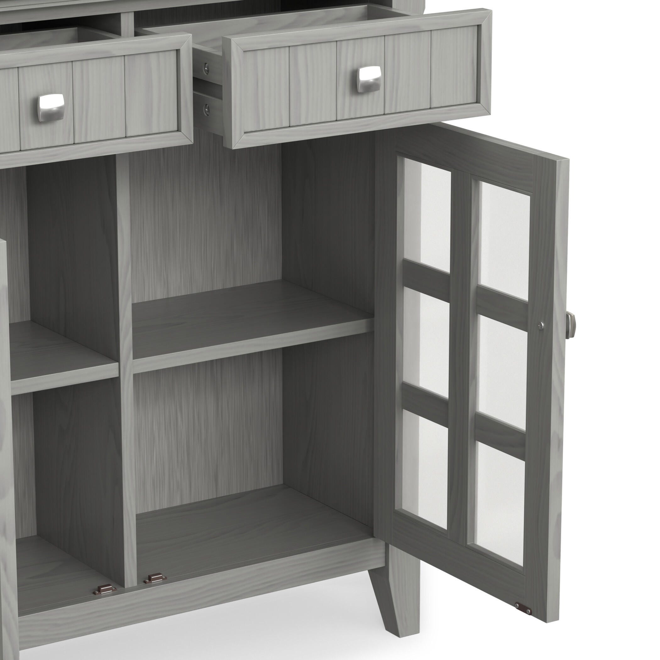 Simpli Home Acadian 36" Accent Cabinet, Fog Gray, large