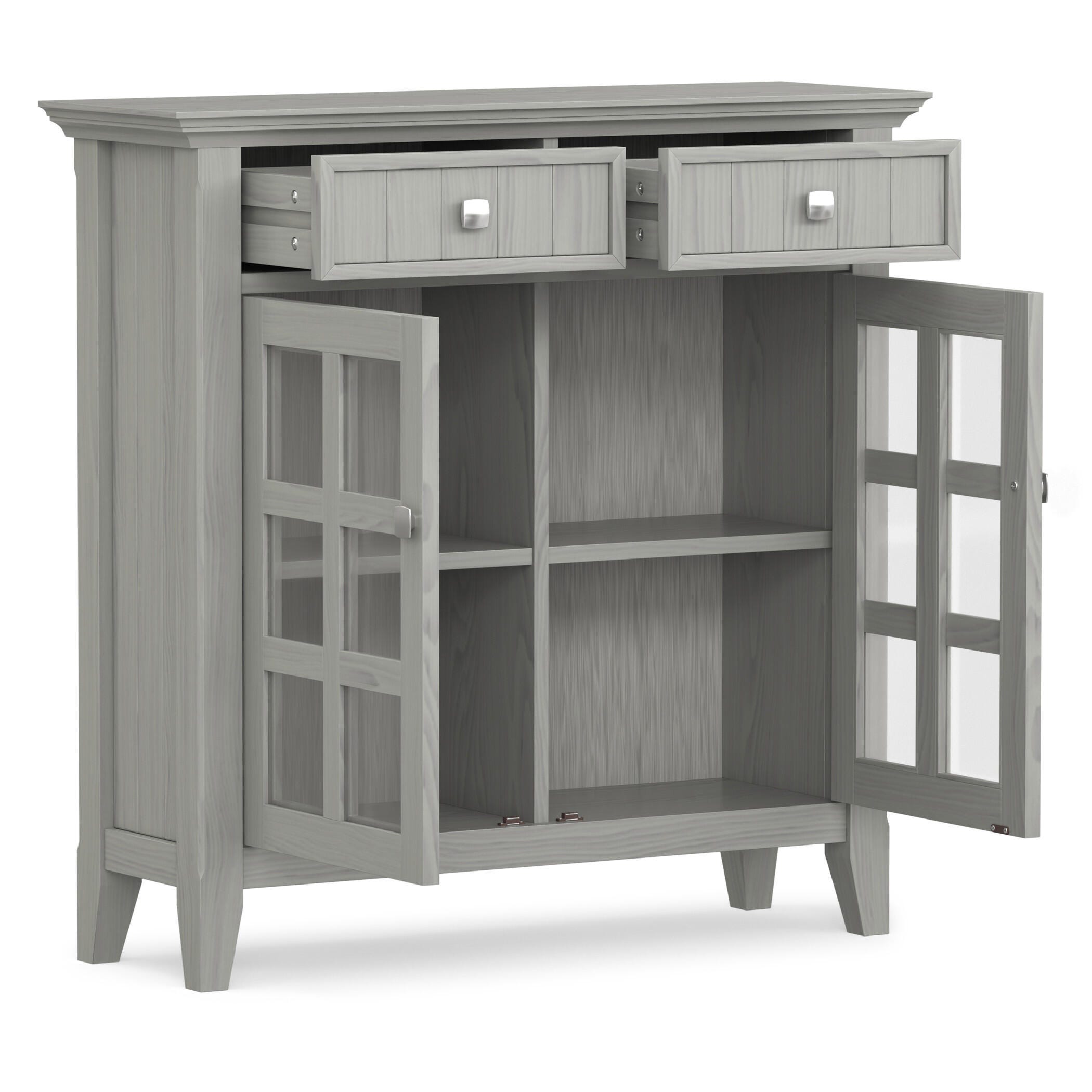 Simpli Home Acadian 36" Accent Cabinet, Fog Gray, large