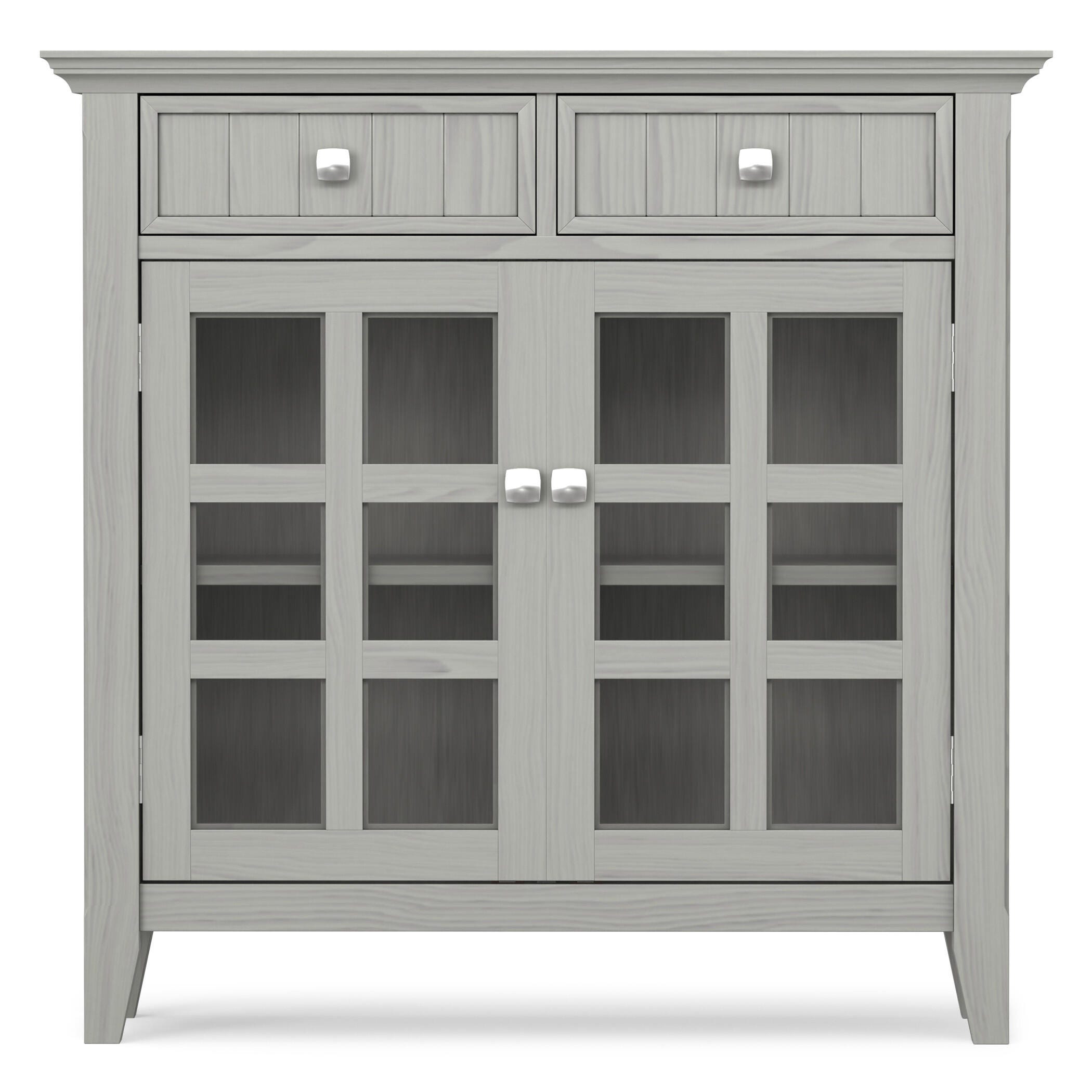 Simpli Home Acadian 36" Accent Cabinet, Fog Gray, large
