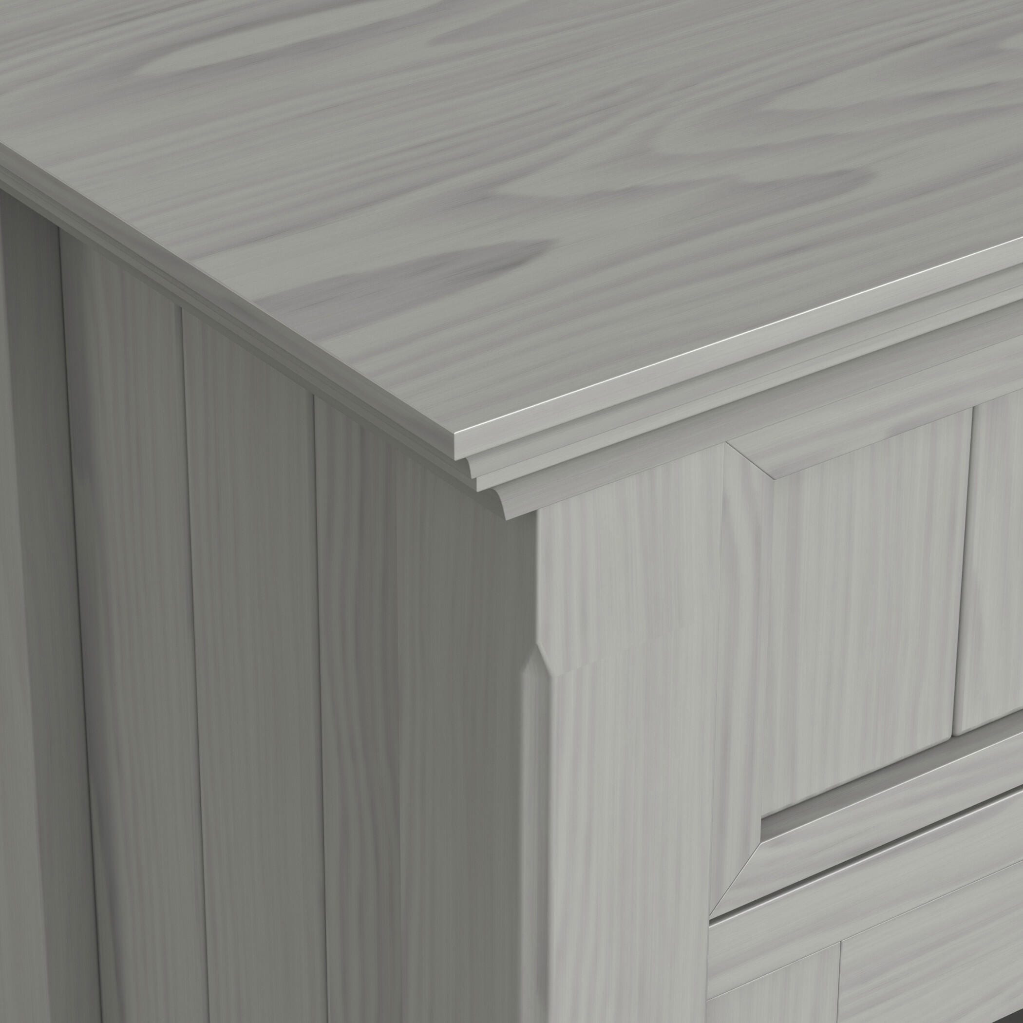 Simpli Home Acadian 36" Accent Cabinet, Fog Gray, large