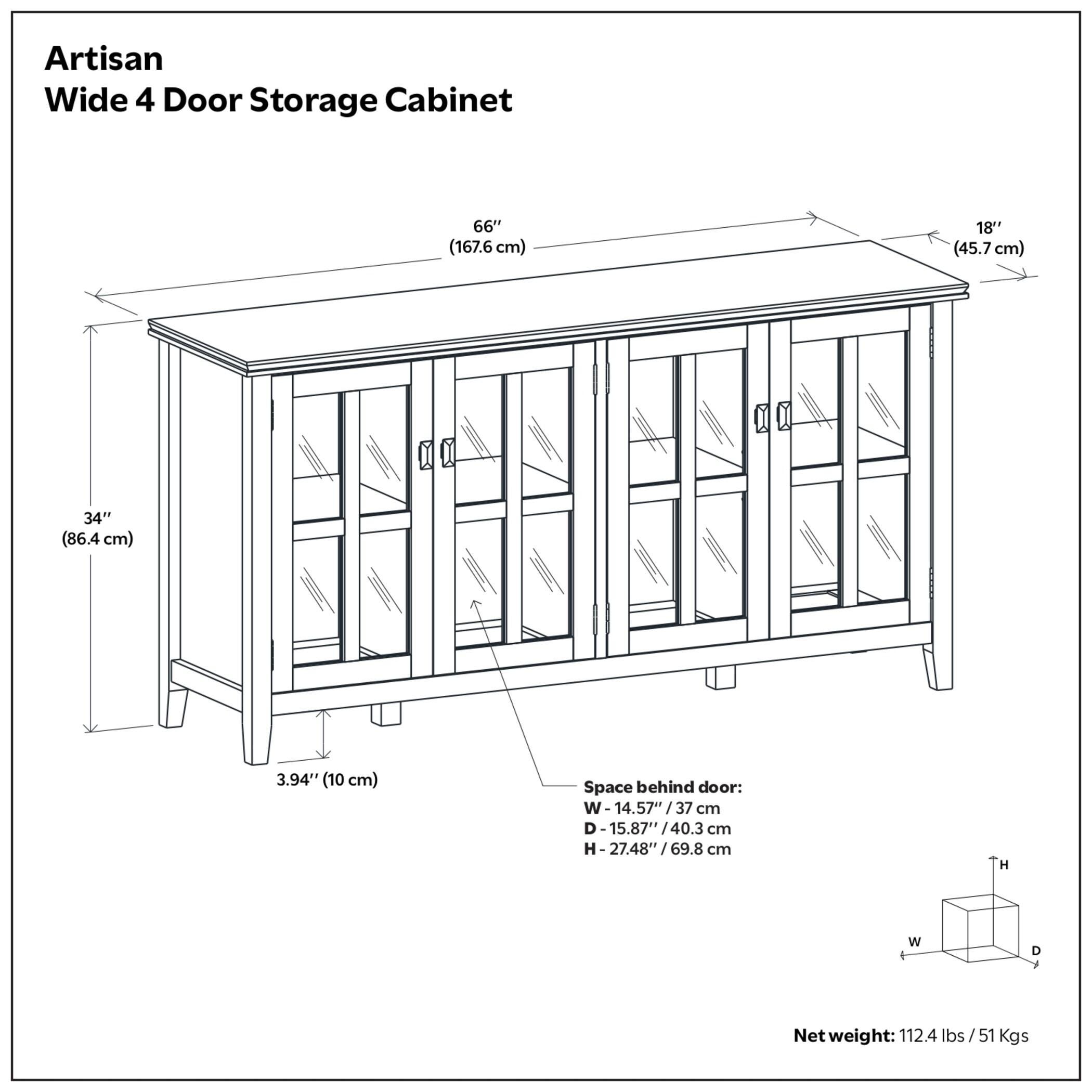 Simpli Home Artisan 66" Accent Cabinet, Black, large