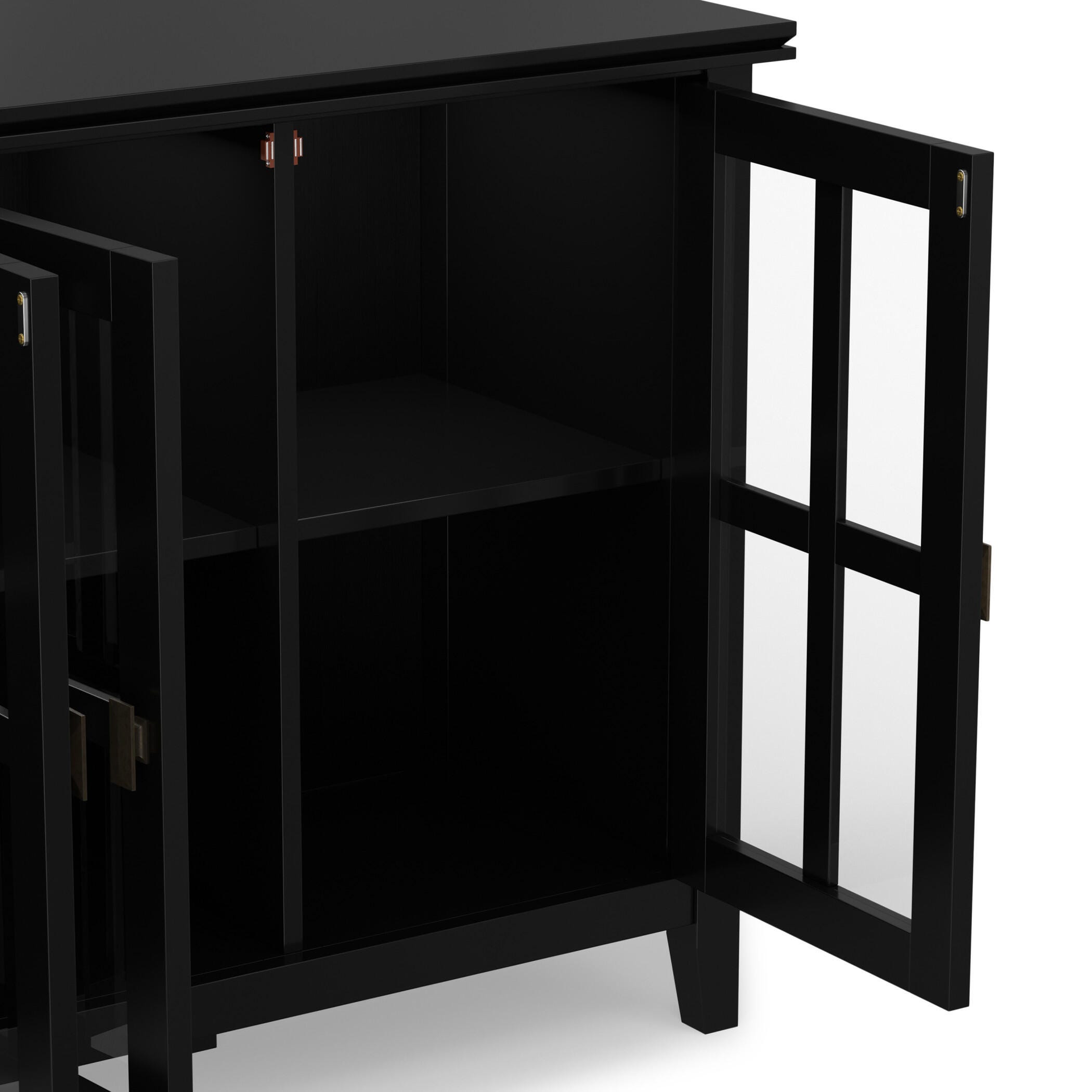Simpli Home Artisan 66" Accent Cabinet, Black, large