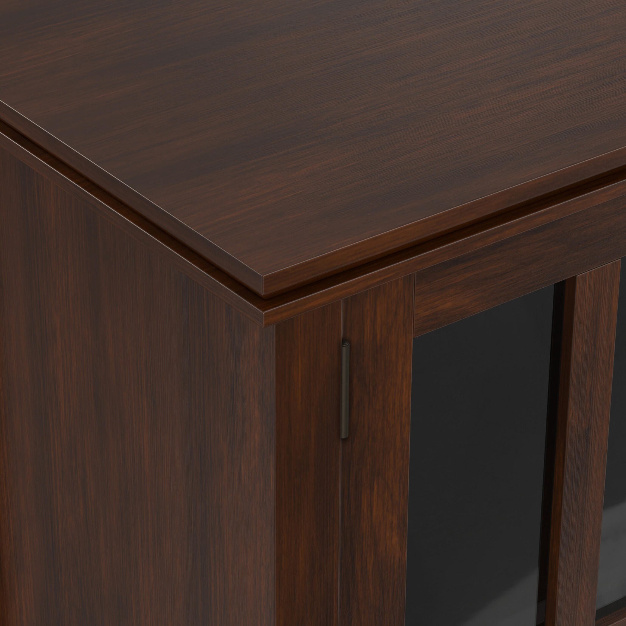 Simpli Home Artisan 66" Accent Cabinet, Russet Brown, large