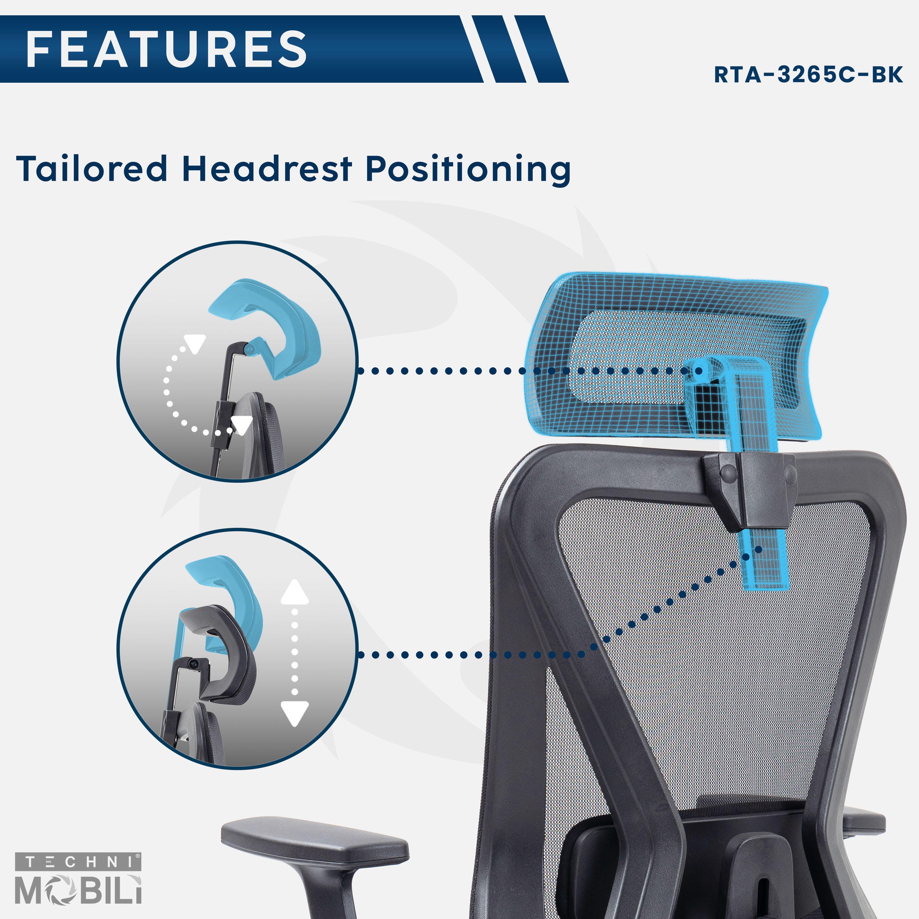 Techni Mobili Ergonomic Home Office Desk Chair, , large