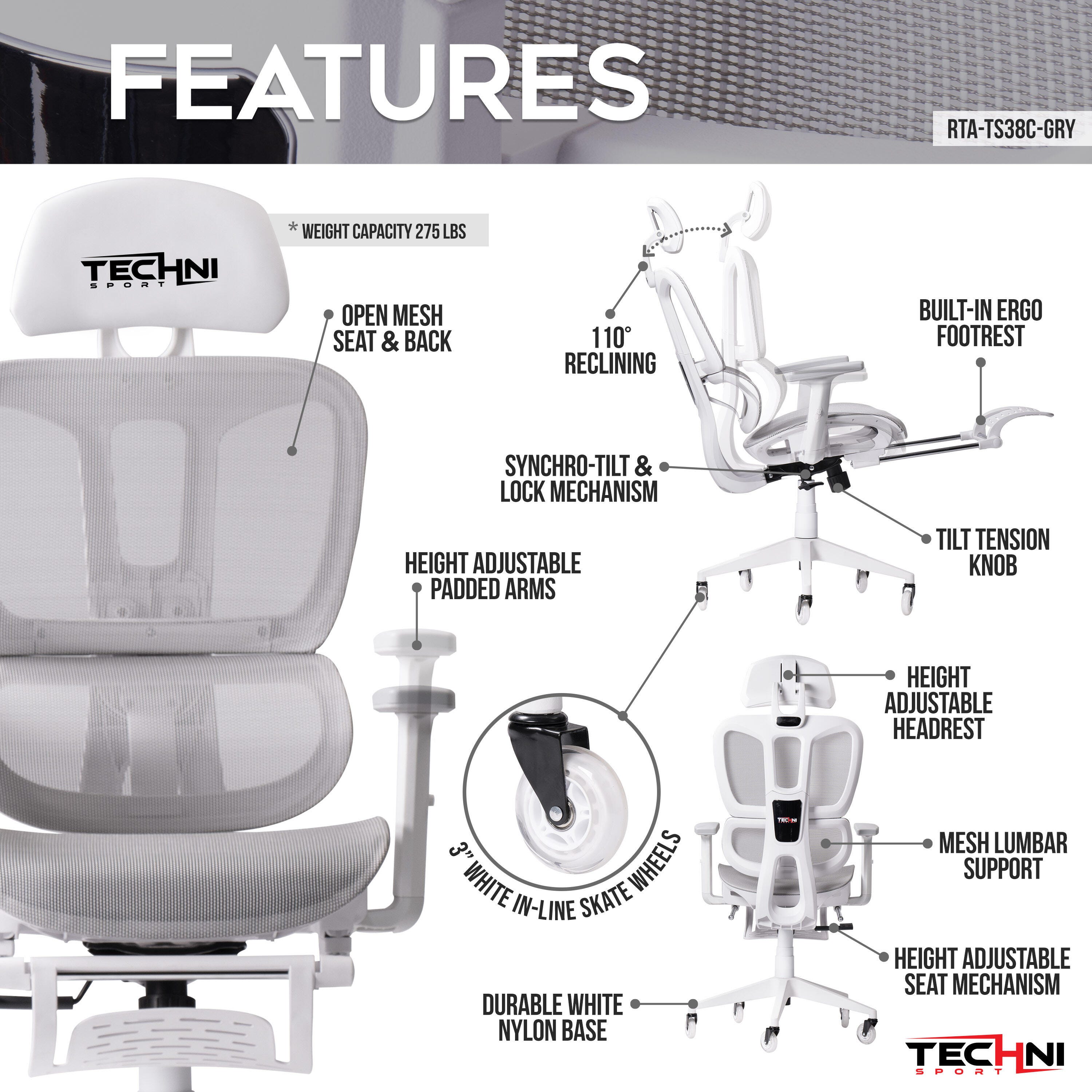 Techni Sport AIRFLEX2.0 Gaming Chair, , large