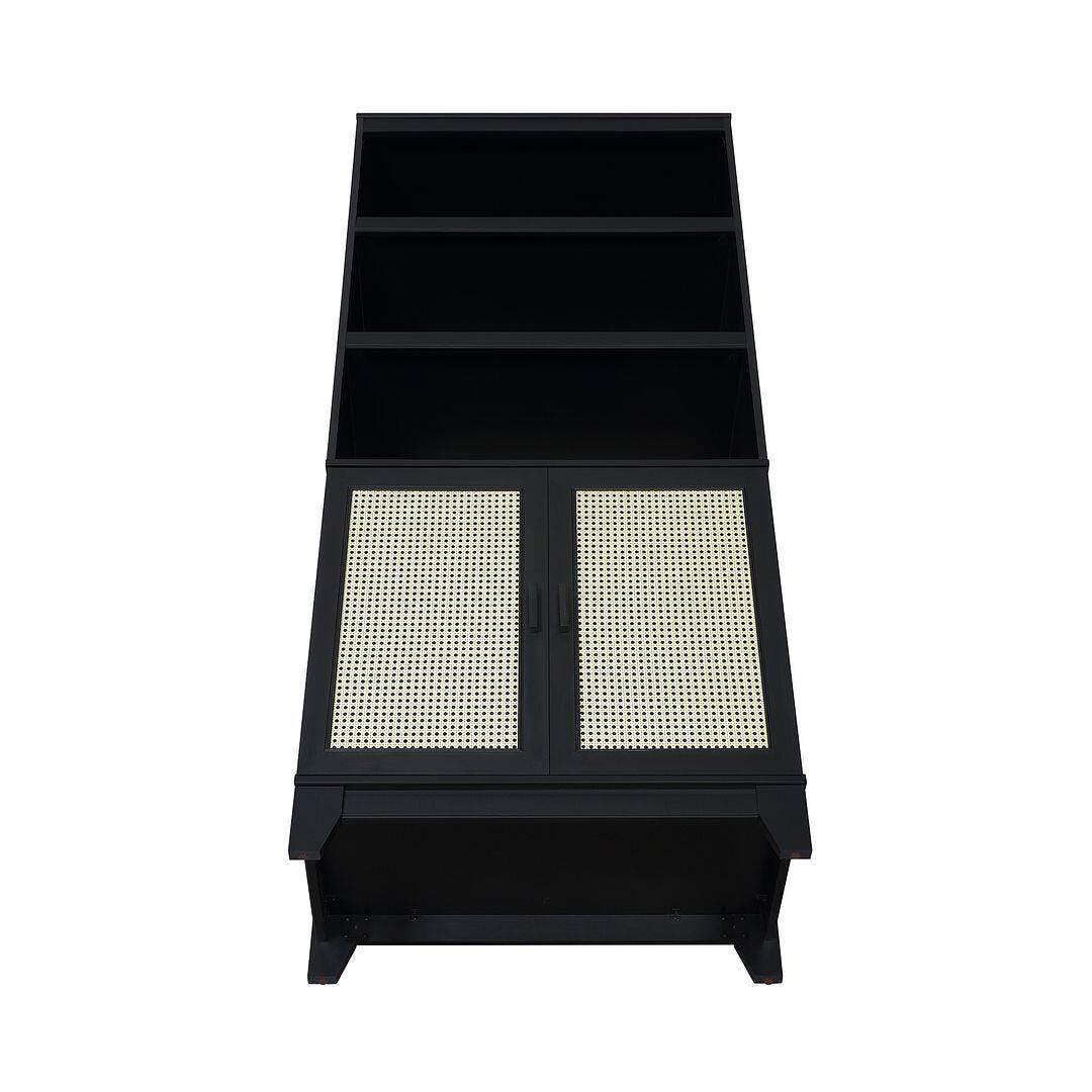 Sheridan Cane 71" Bookcase, Black, large
