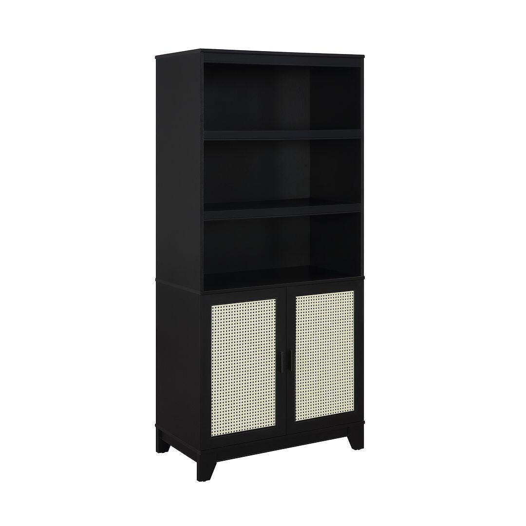 Sheridan Cane 71" Bookcase, Black, large