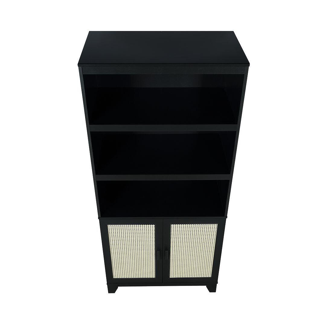 Sheridan Cane 71" Bookcase, Black, large