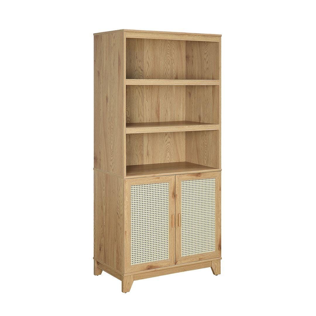 Sheridan Cane 71" Bookcase, Natural, large
