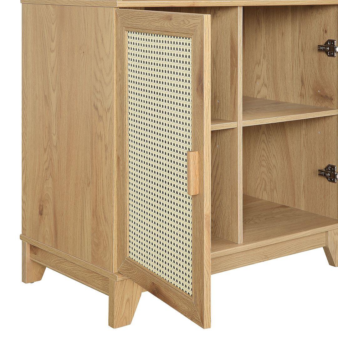 Sheridan Cane 71" Bookcase, Natural, large