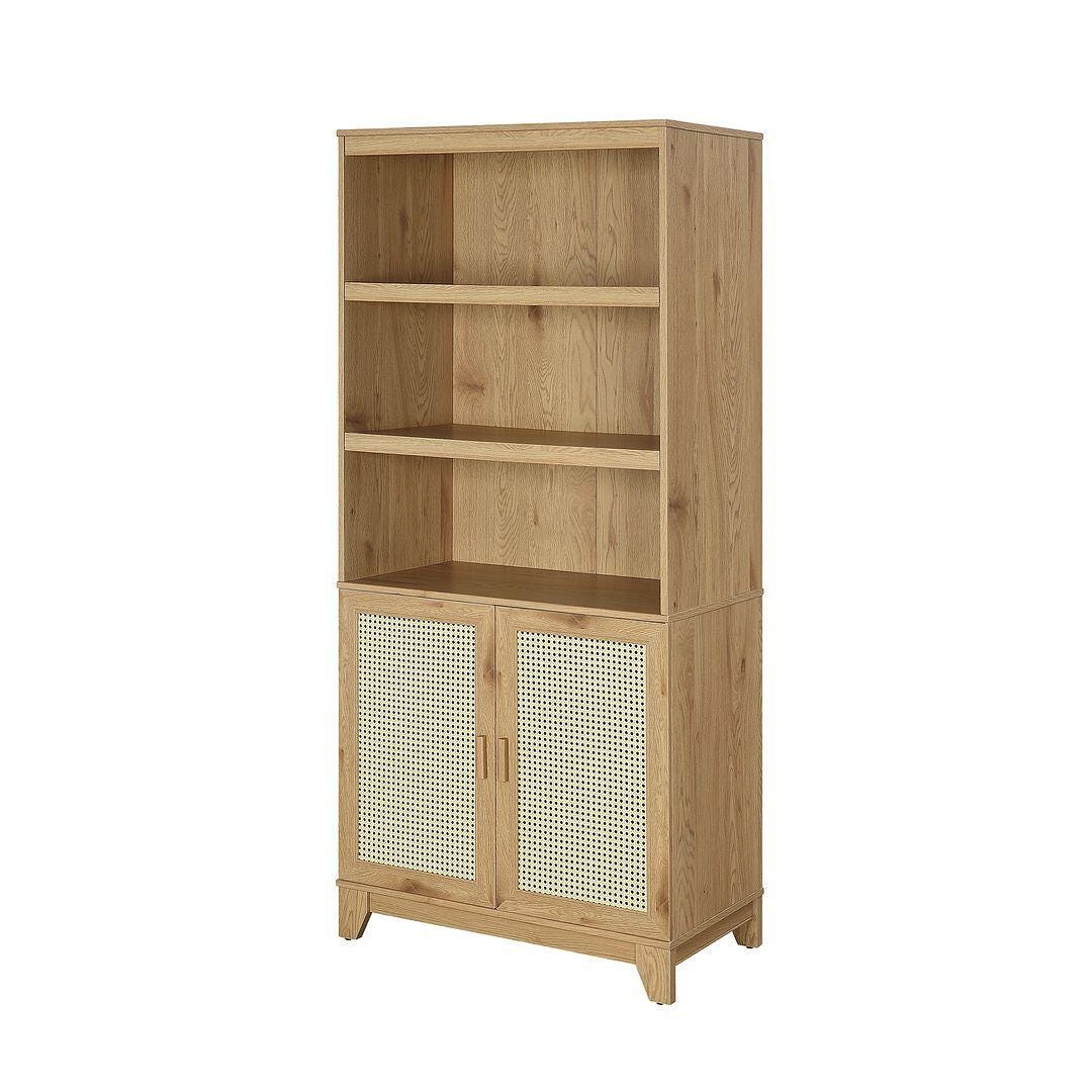 Sheridan Cane 71" Bookcase, Natural, large