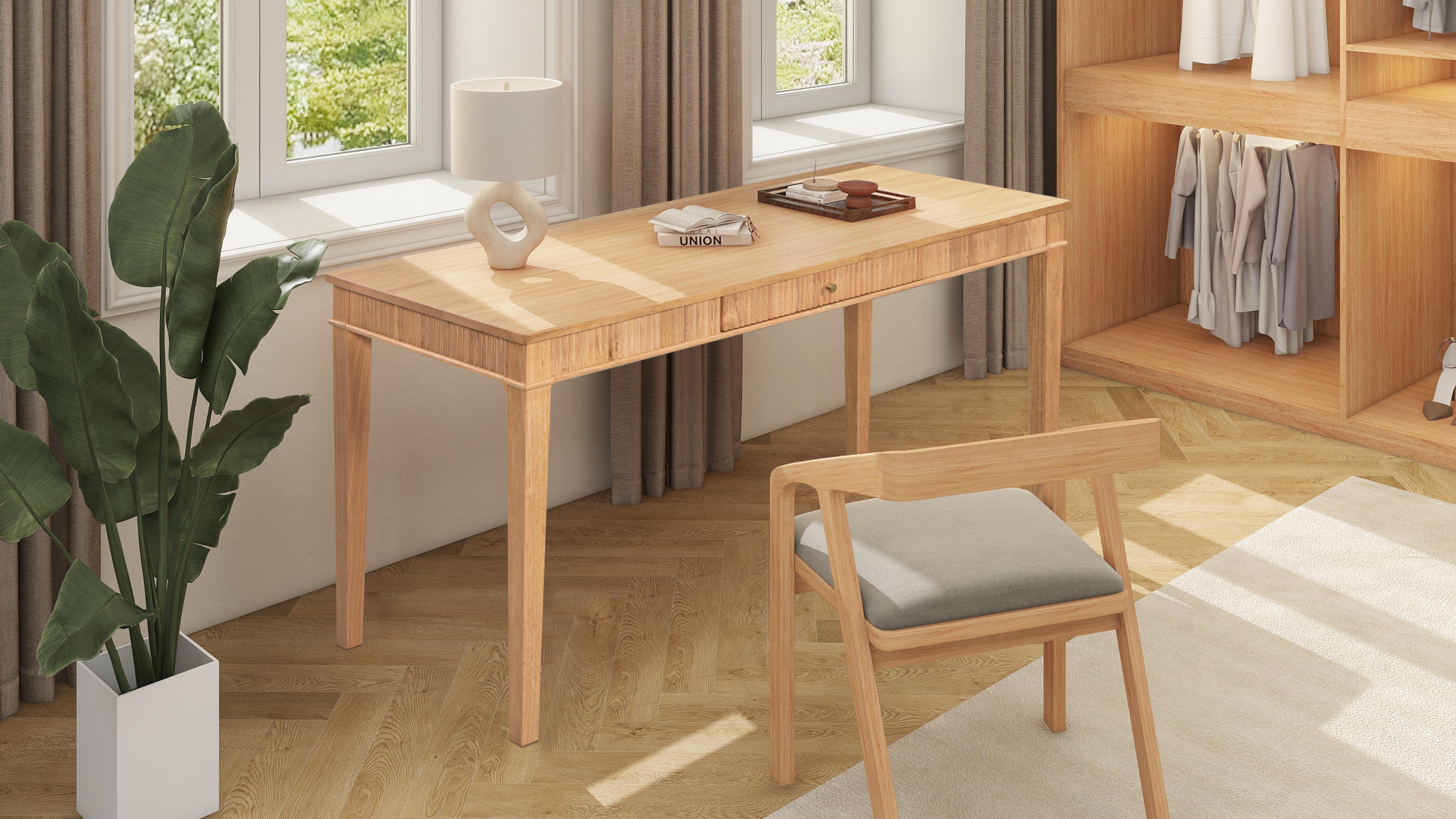 Dumont 63" Fluted Writing Desk, , large