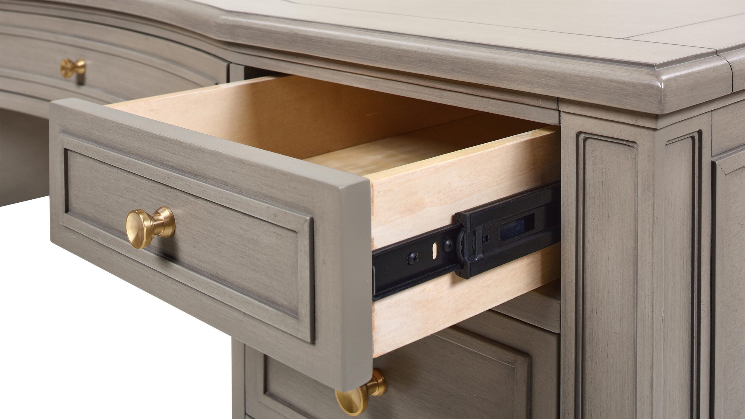 Dauphin 59" Executive Desk, Gray, large