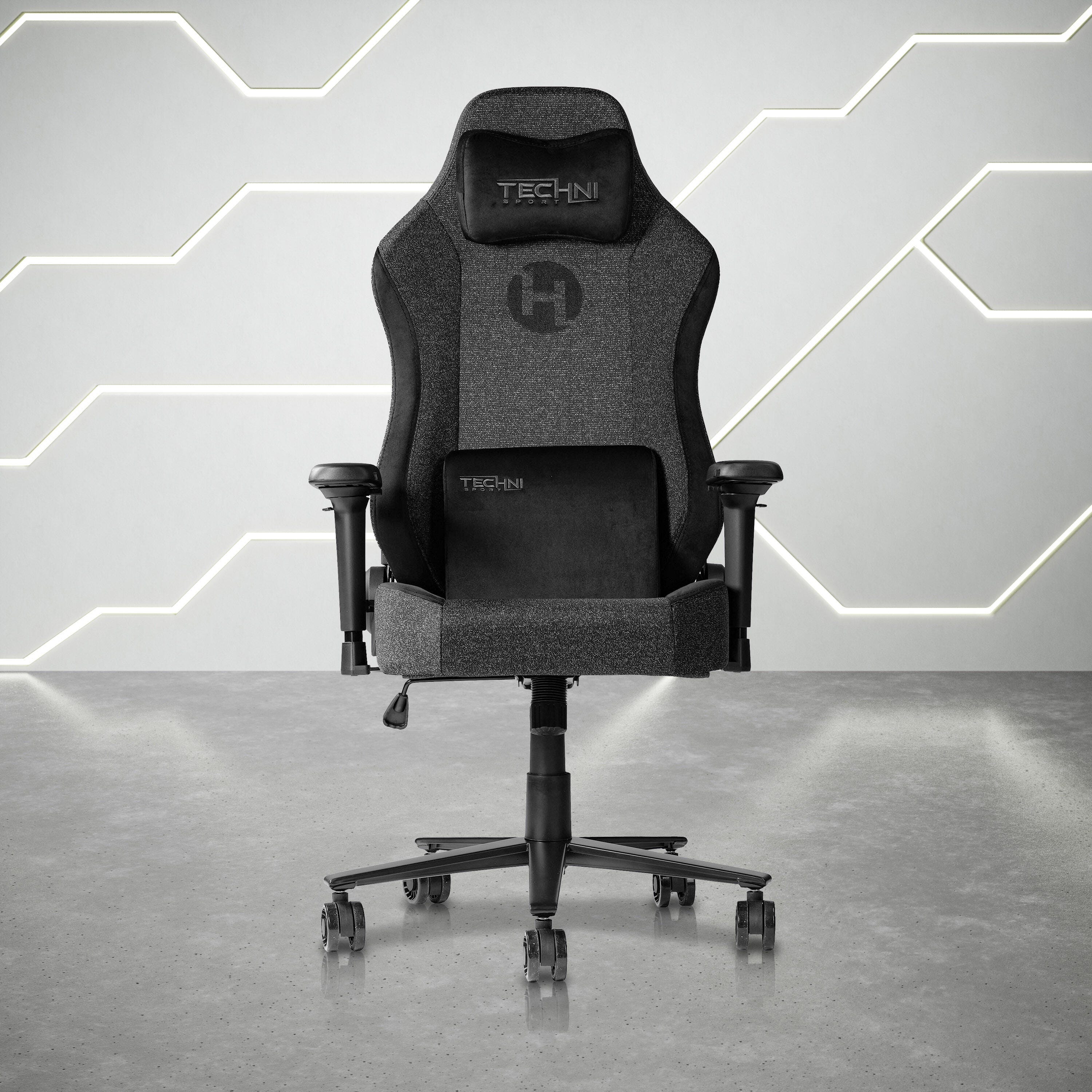 Techni Sport Gaming Chair, Black, large