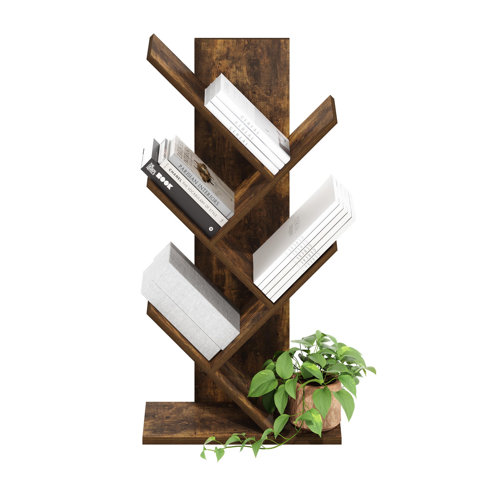Furinno 30" Tree Bookshelf, Amber Pine, large