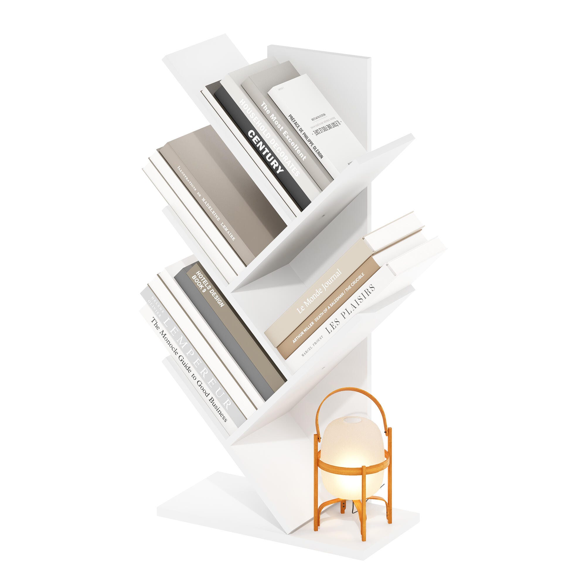Furinno 30" Tree Bookshelf, White, large
