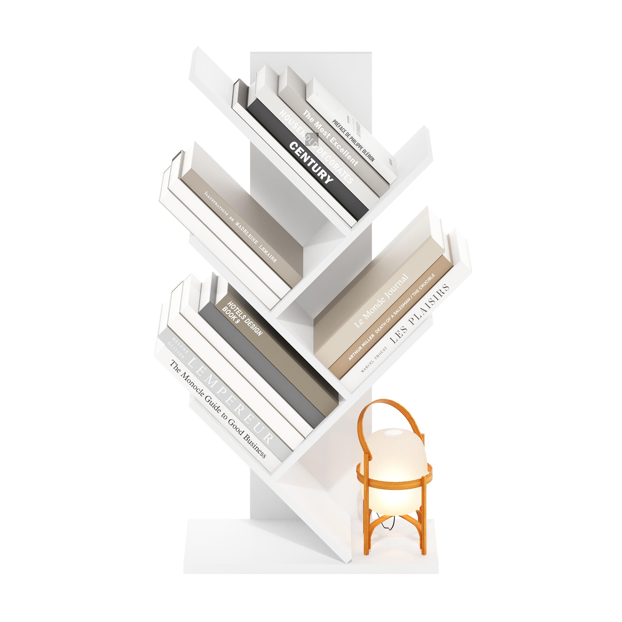 Furinno 30" Tree Bookshelf, White, large