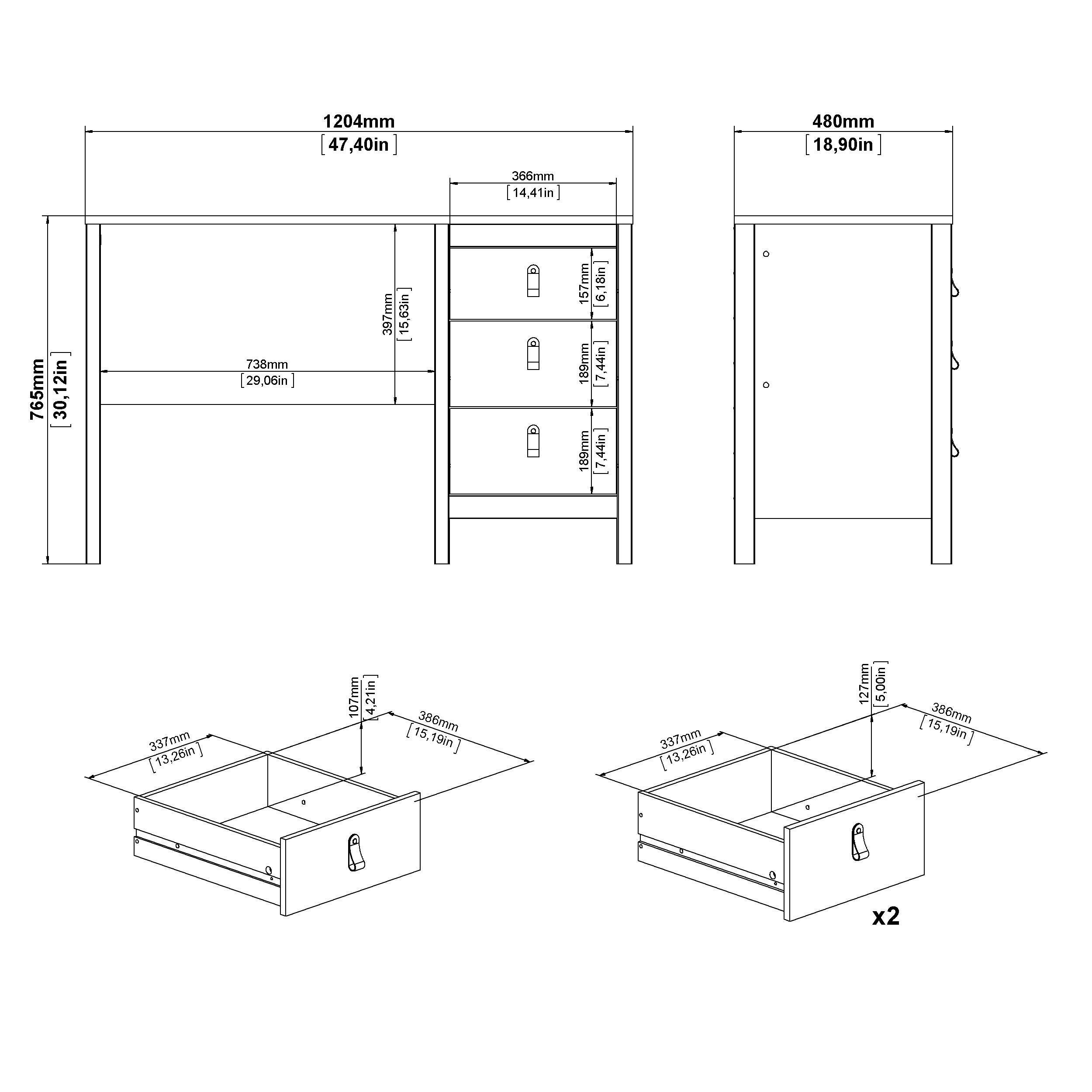 Madrid Writing Desk, , large